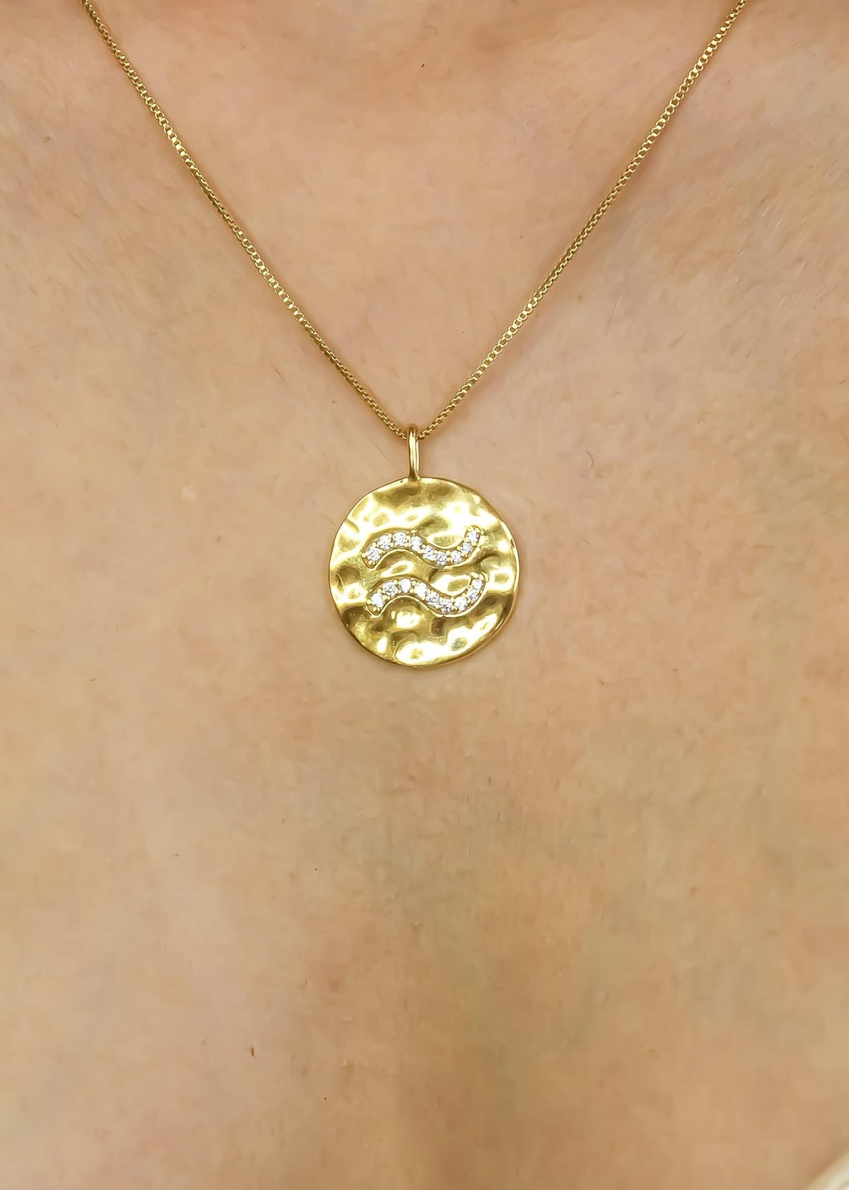 Stellar aquarius coin pendant bombay sunset