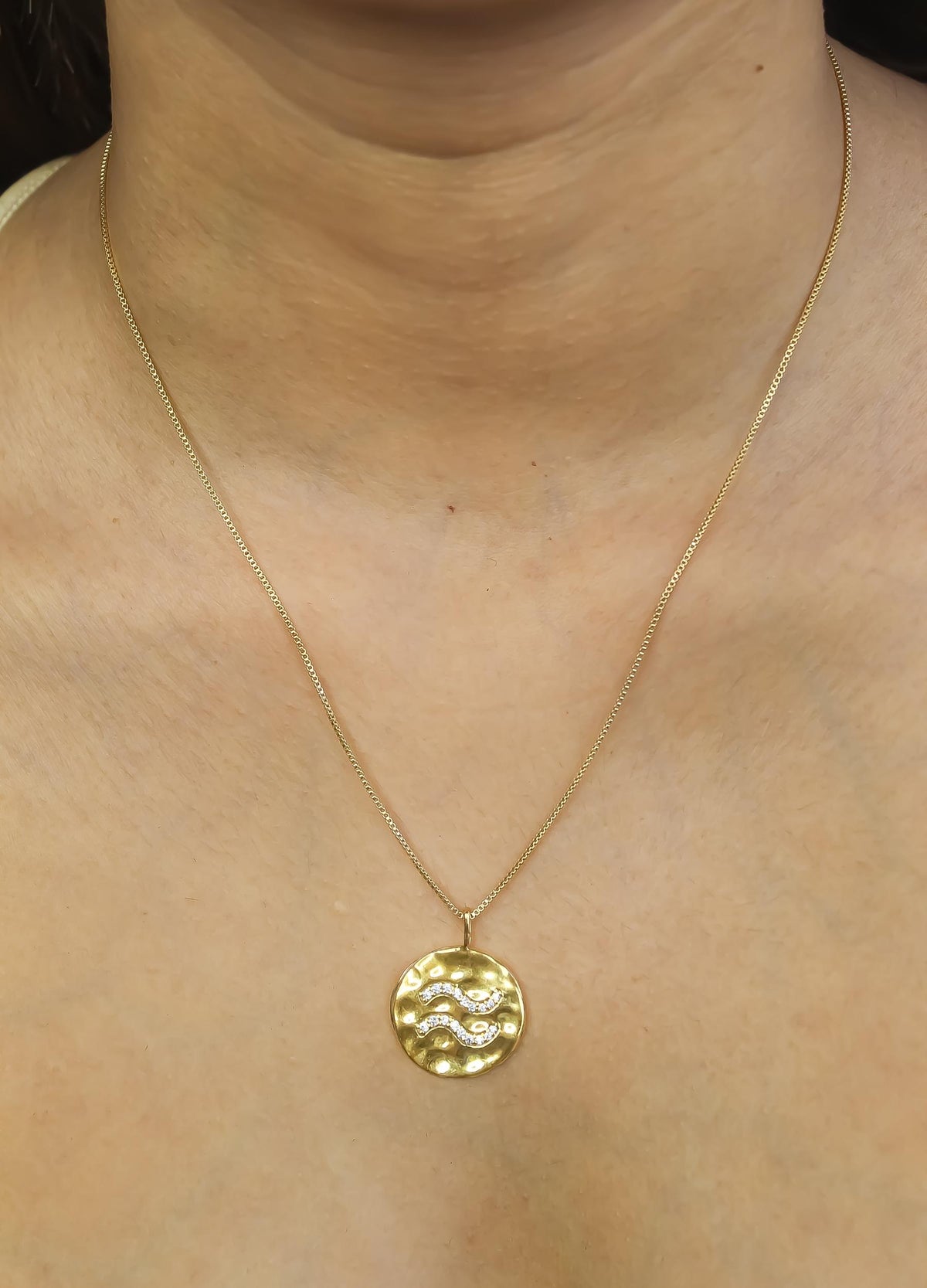 Stellar aquarius coin pendant bombay sunset