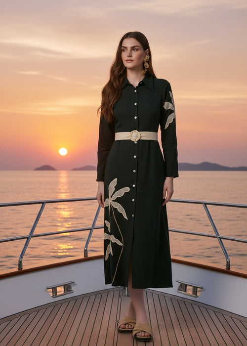 Meadow Black Shirt Dress