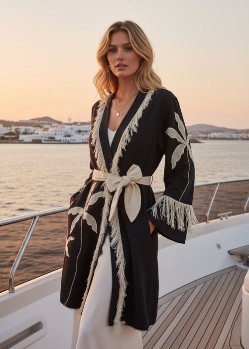 Hori Short Black Kimono