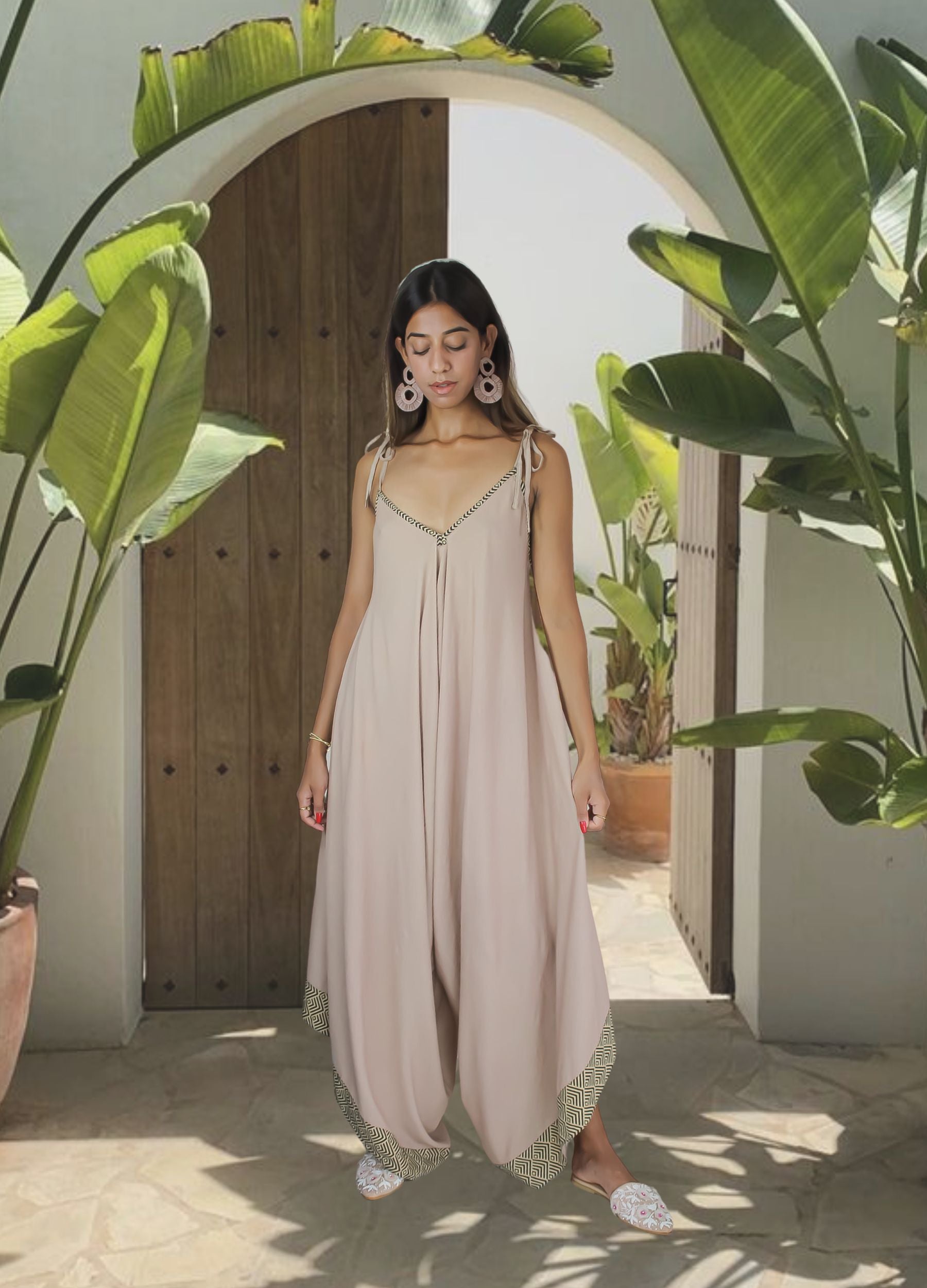 Beauville Beige Jumpsuit Bombay Sunset