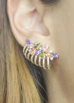 Load image into Gallery viewer, london climber earrings with stones Bombay Sunset
