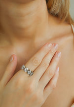 Load image into Gallery viewer, silver fellowship ring Bombay Sunset
