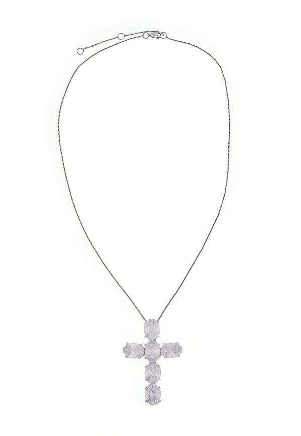 Silver Faith Pendant Necklace Bombay Sunset