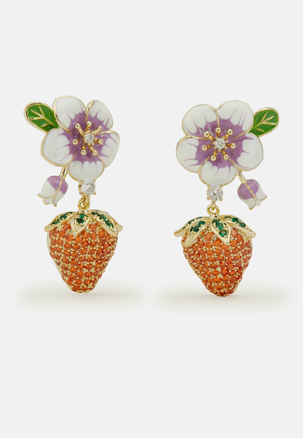 Pendientes de fresa y naranja