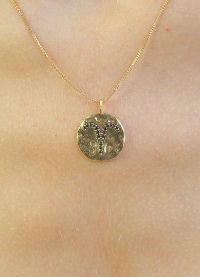 Stellar Aries Coin Pendant Bombay Sunset