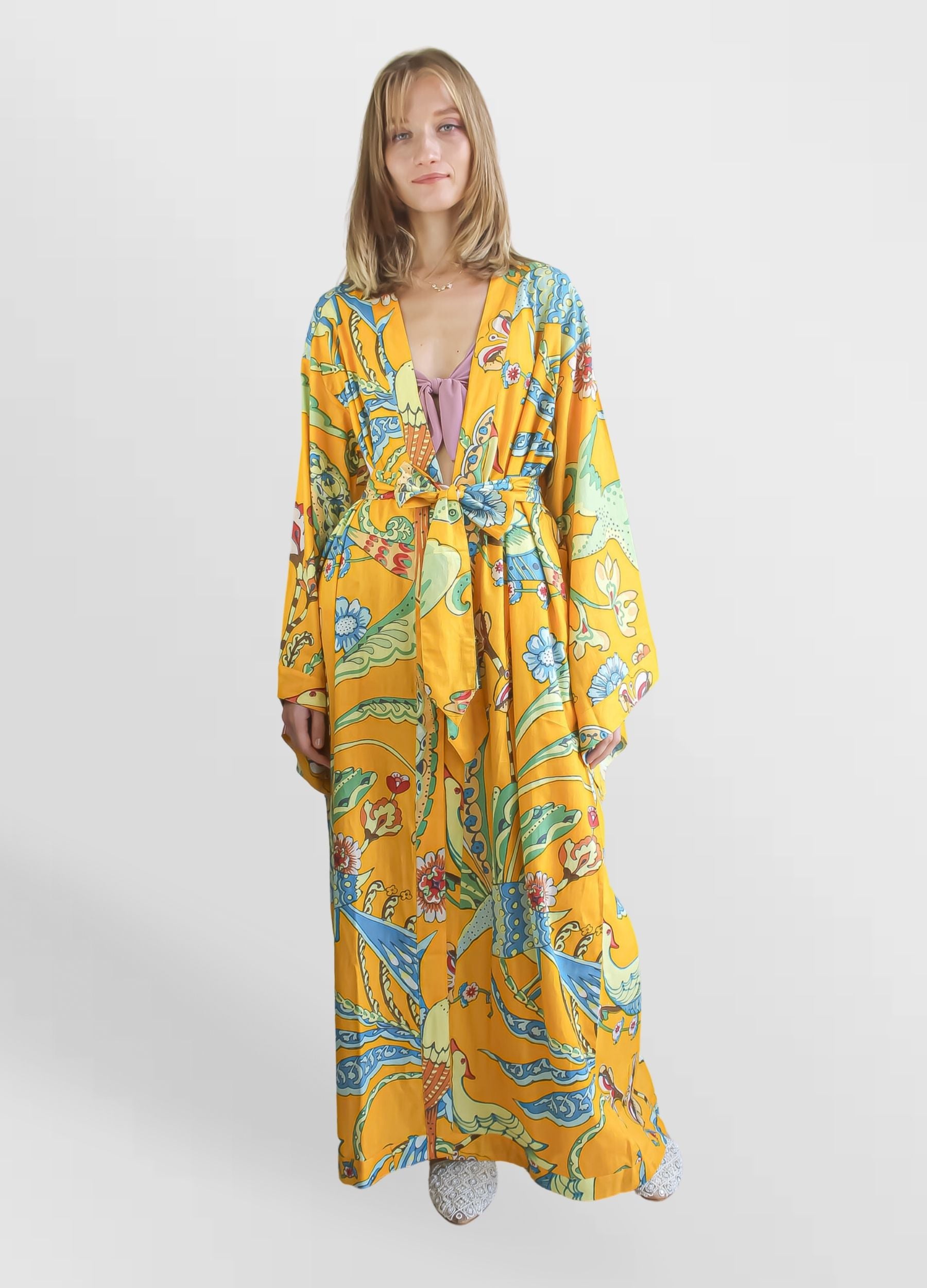 paradise macaw kimono Bombay Sunset