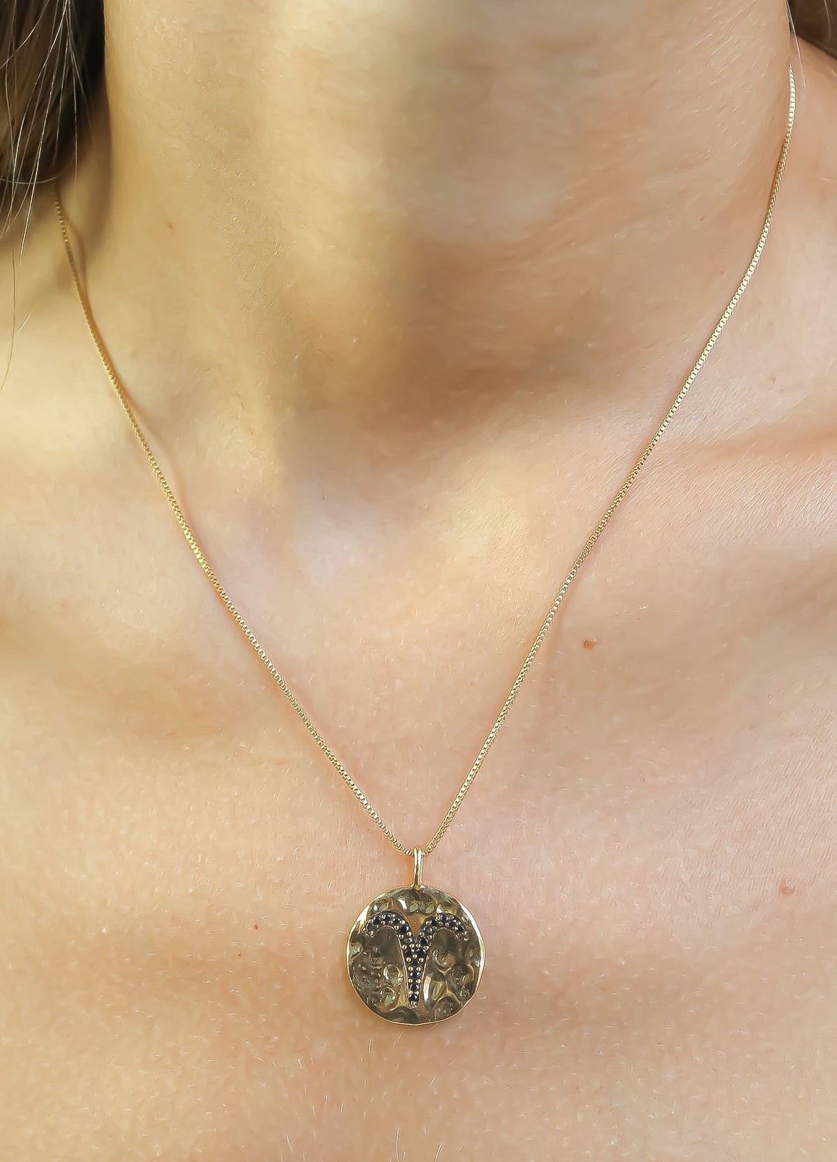Stellar aries coin pendant bombay sunset
