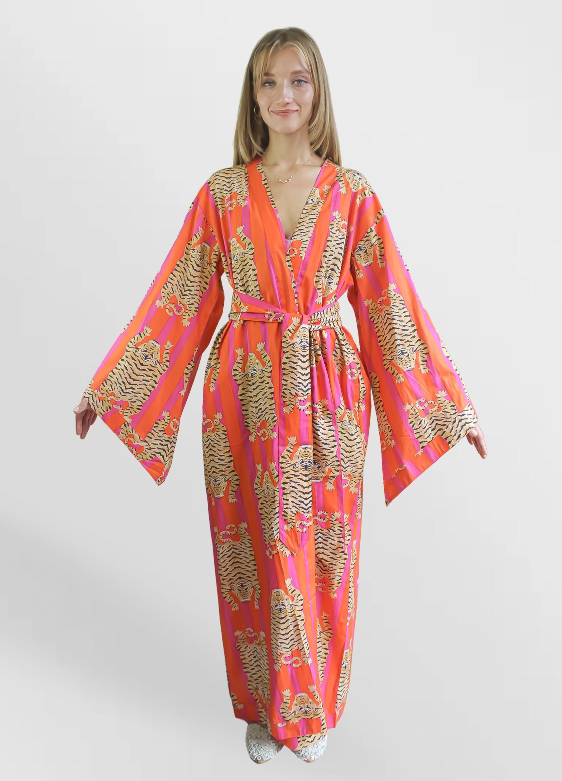 paradise fuchsia kimono Bombay Sunset