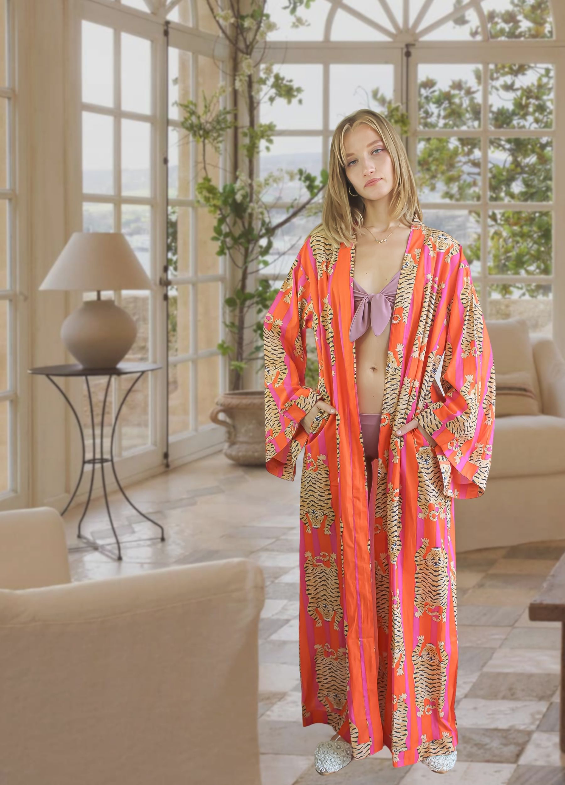 Paradise Fuchsia Kimono Bombay Sunset