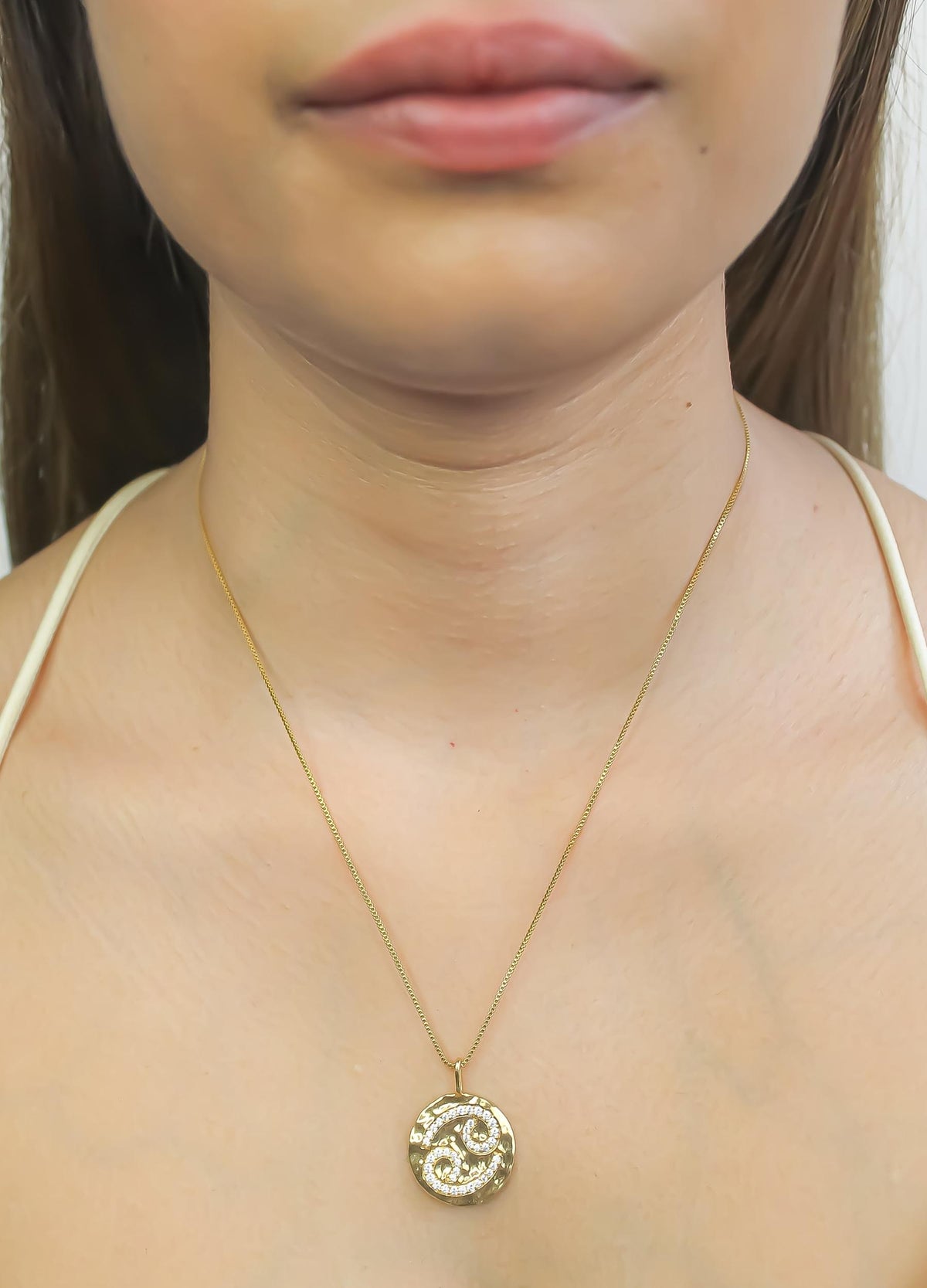 Stellar cancer coin pendant bombay sunset