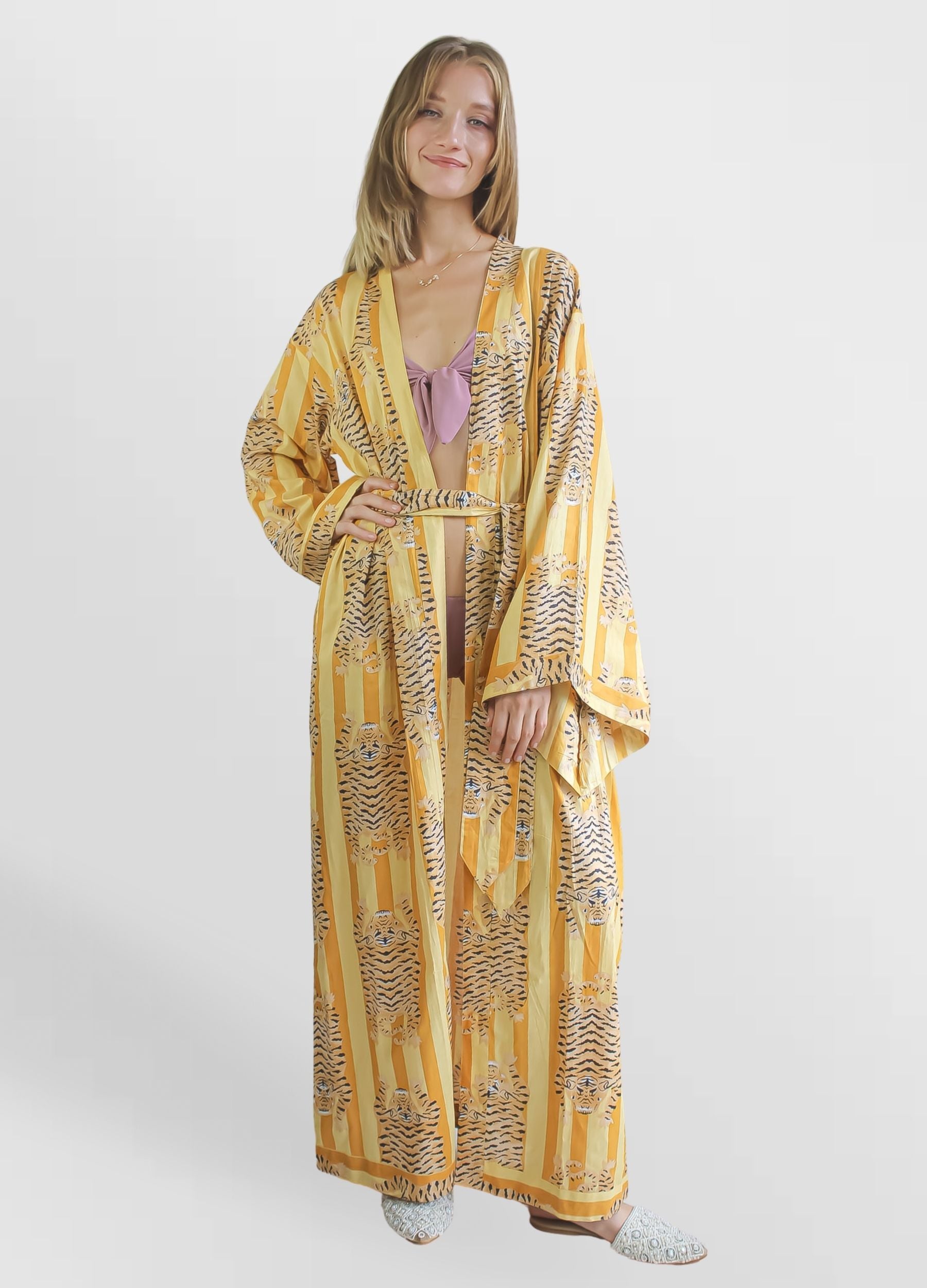 paradise mustard kimono Bombay Sunset