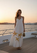 Tropical Long White Dress