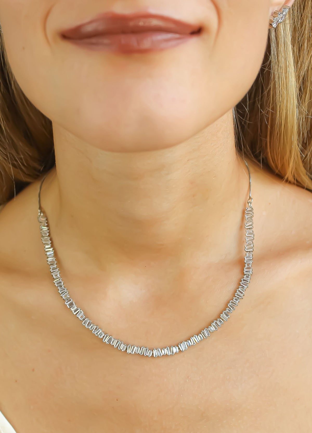 Silver fiano necklace bombay sunset