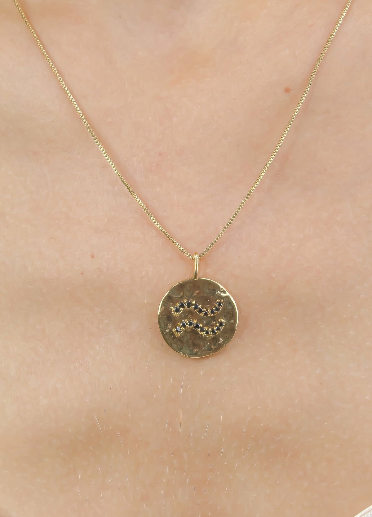 Stellar aquarius coin pendant bombay sunset
