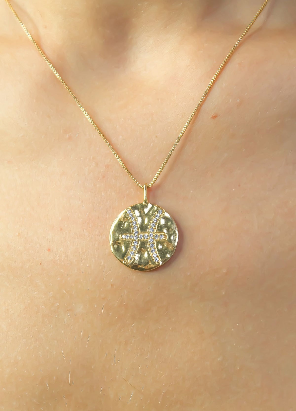 Stellar pisces coin pendant bombay sunset