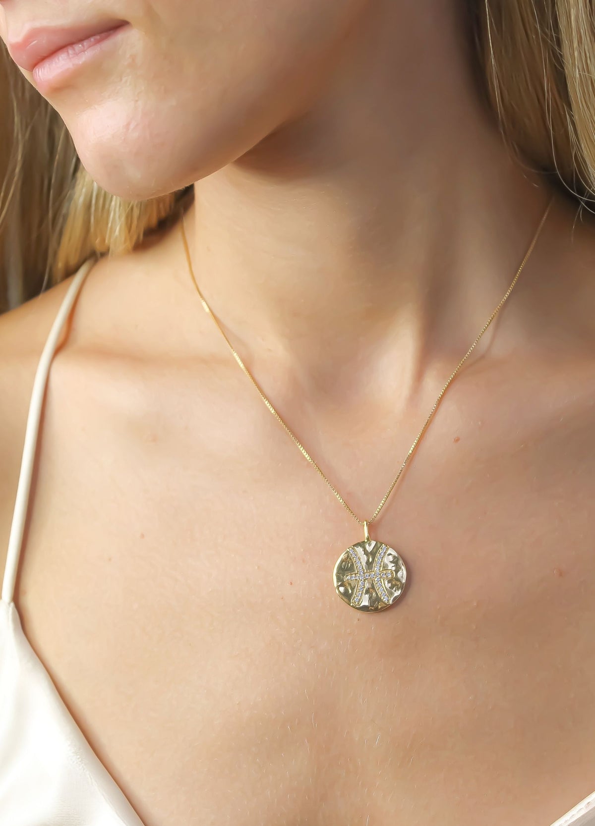 Stellar pisces coin pendant bombay sunset