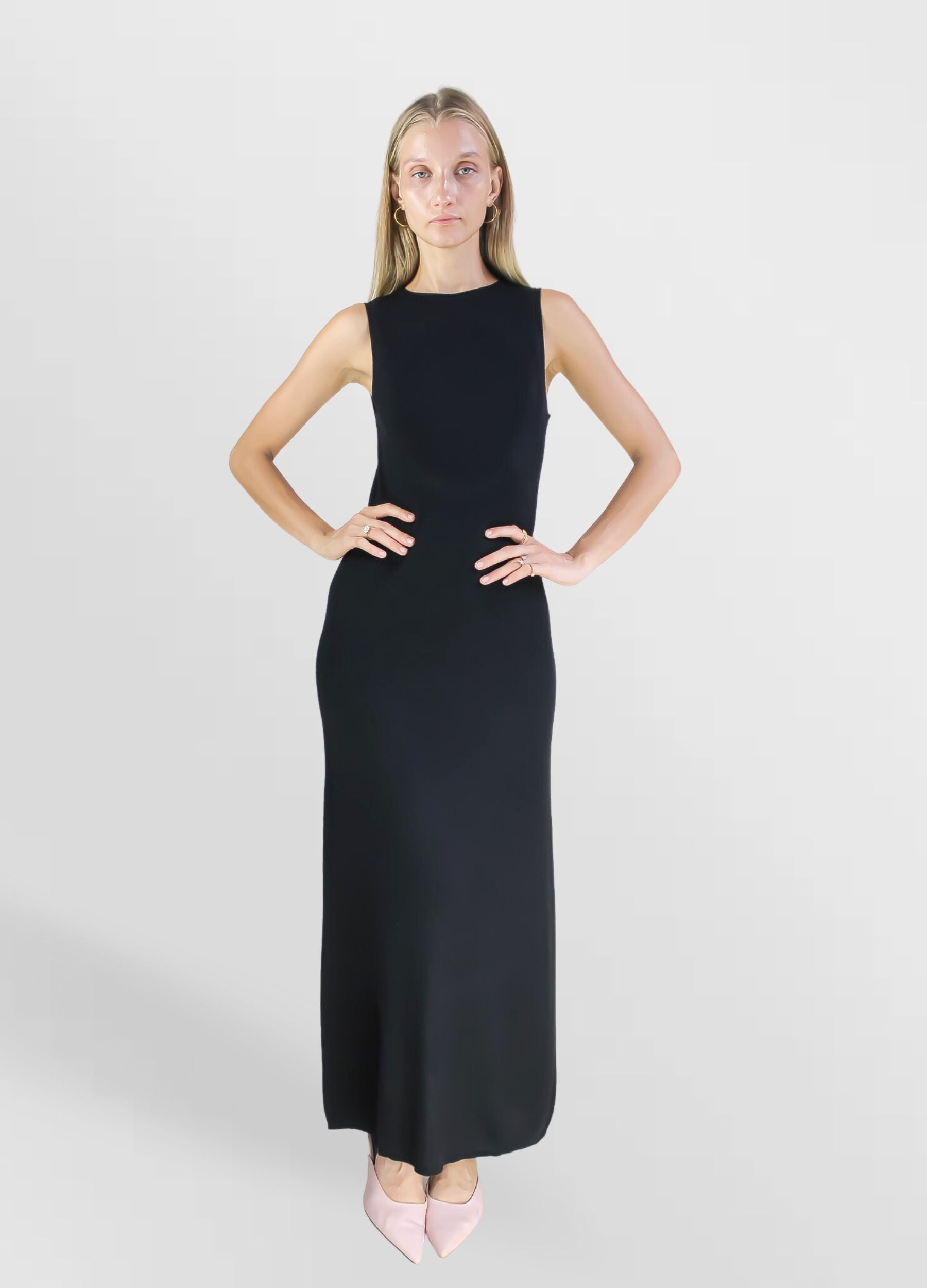 bella wool black dress Bombay Sunset