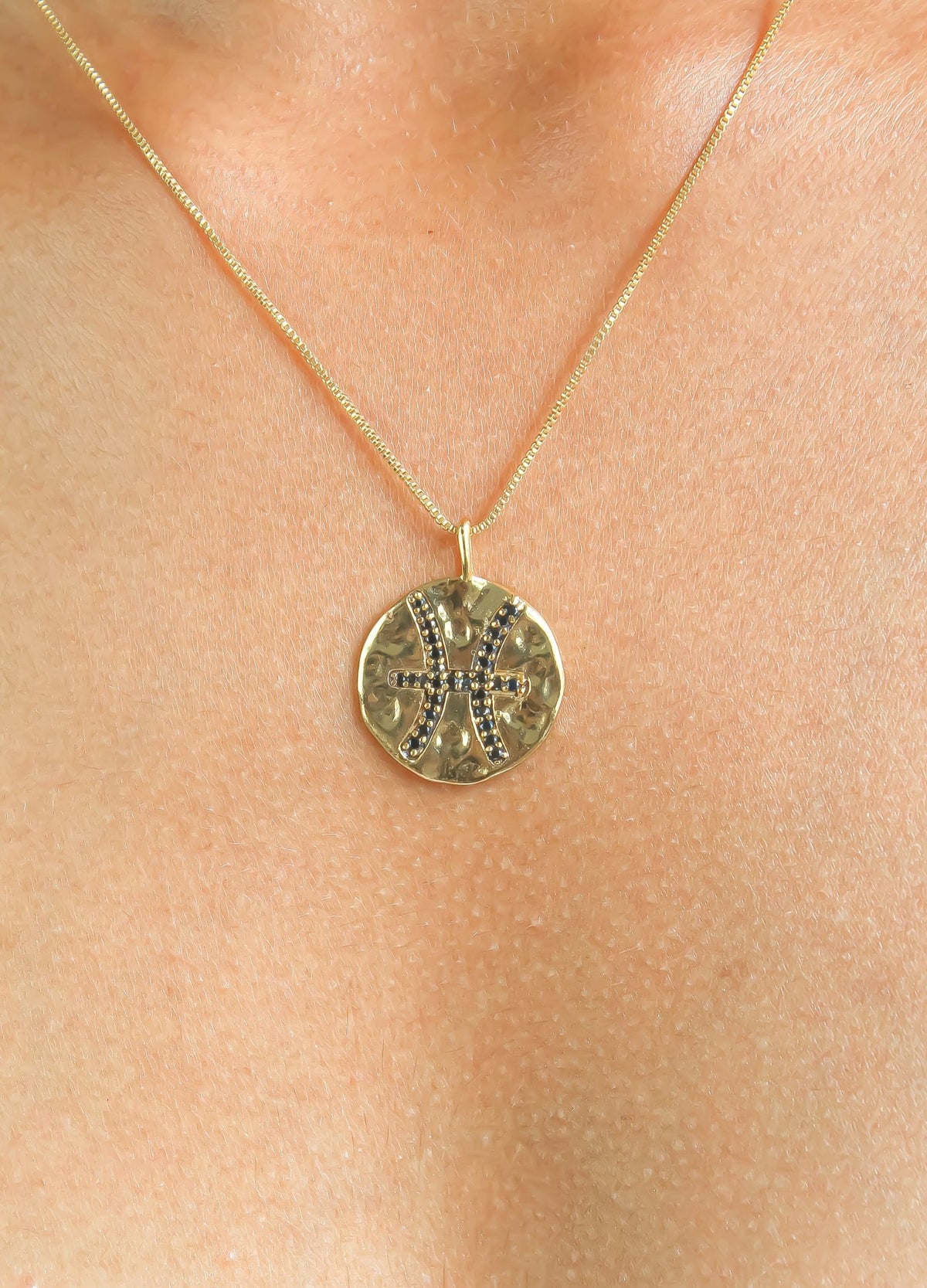 Stellar pisces coin pendant bombay sunset