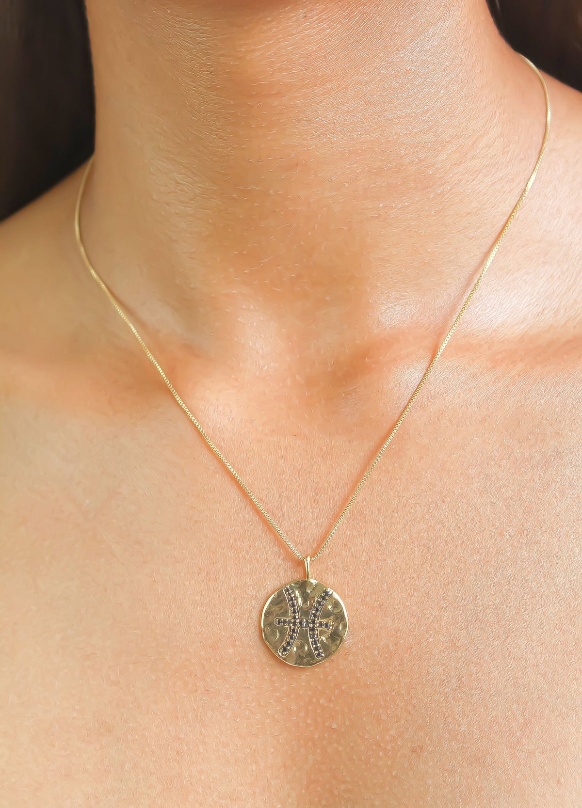 Stellar pisces coin pendant bombay sunset