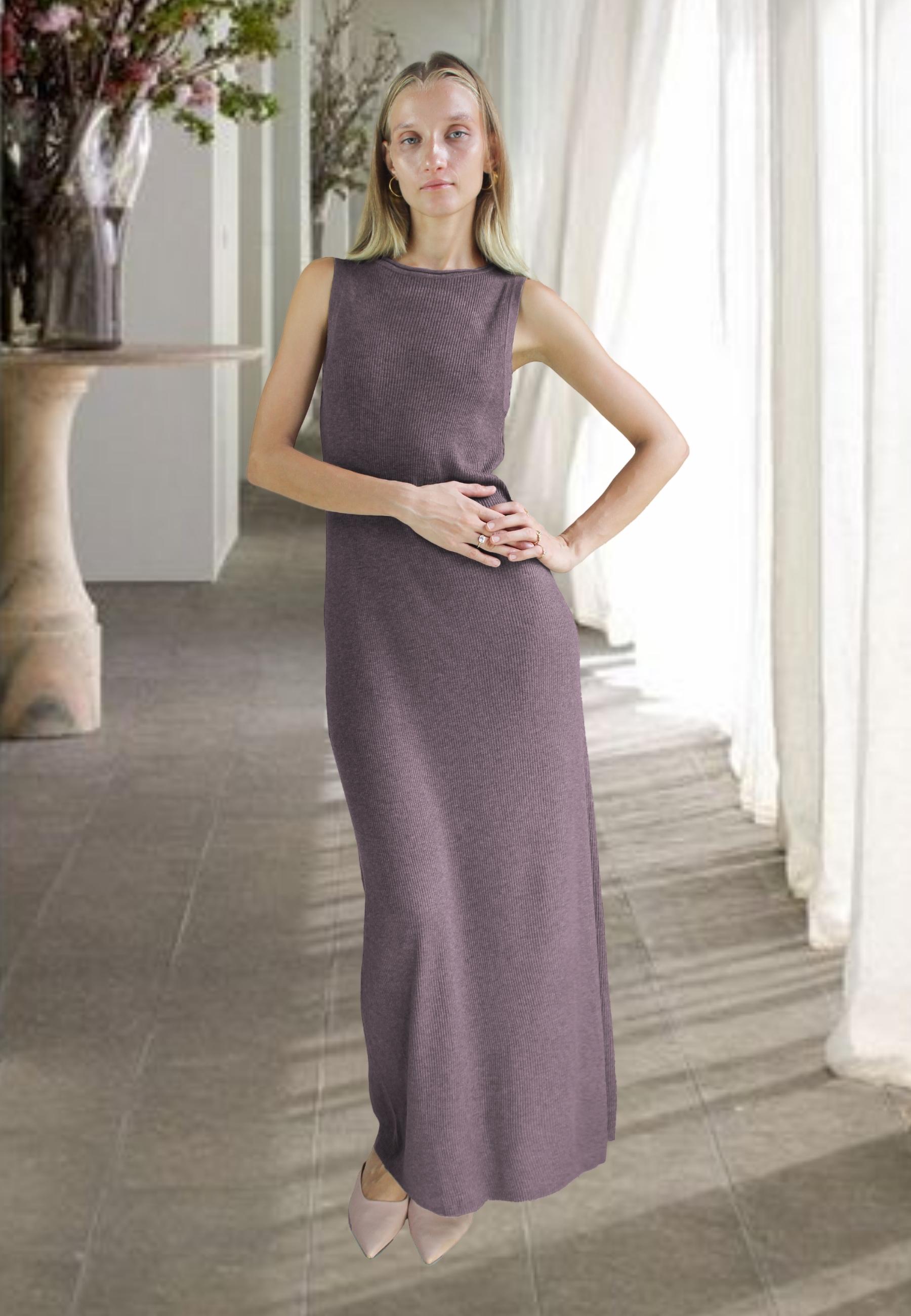 bella wool grey dress Bombay Sunset