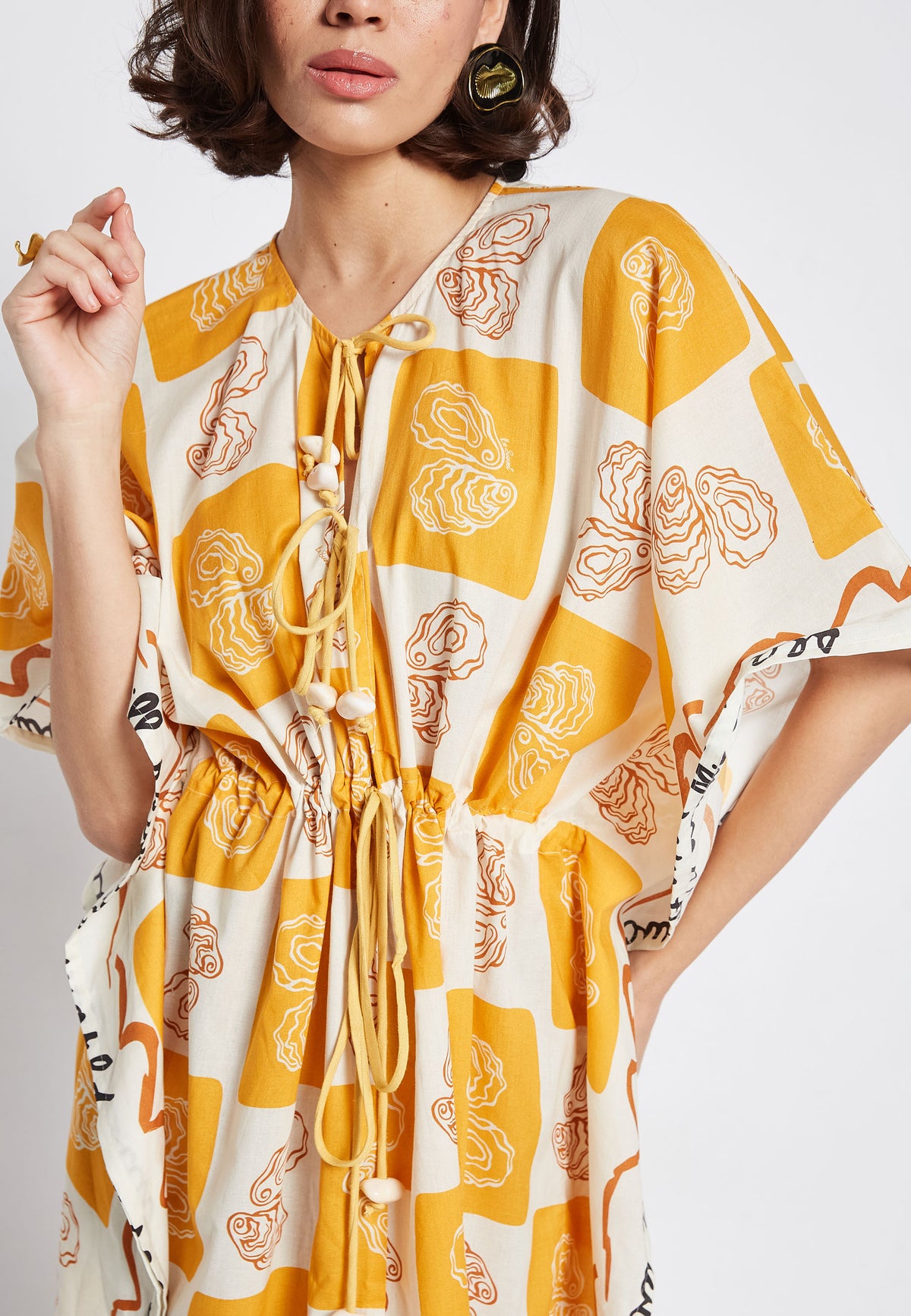 Amaris Oyster Kaftan Dress