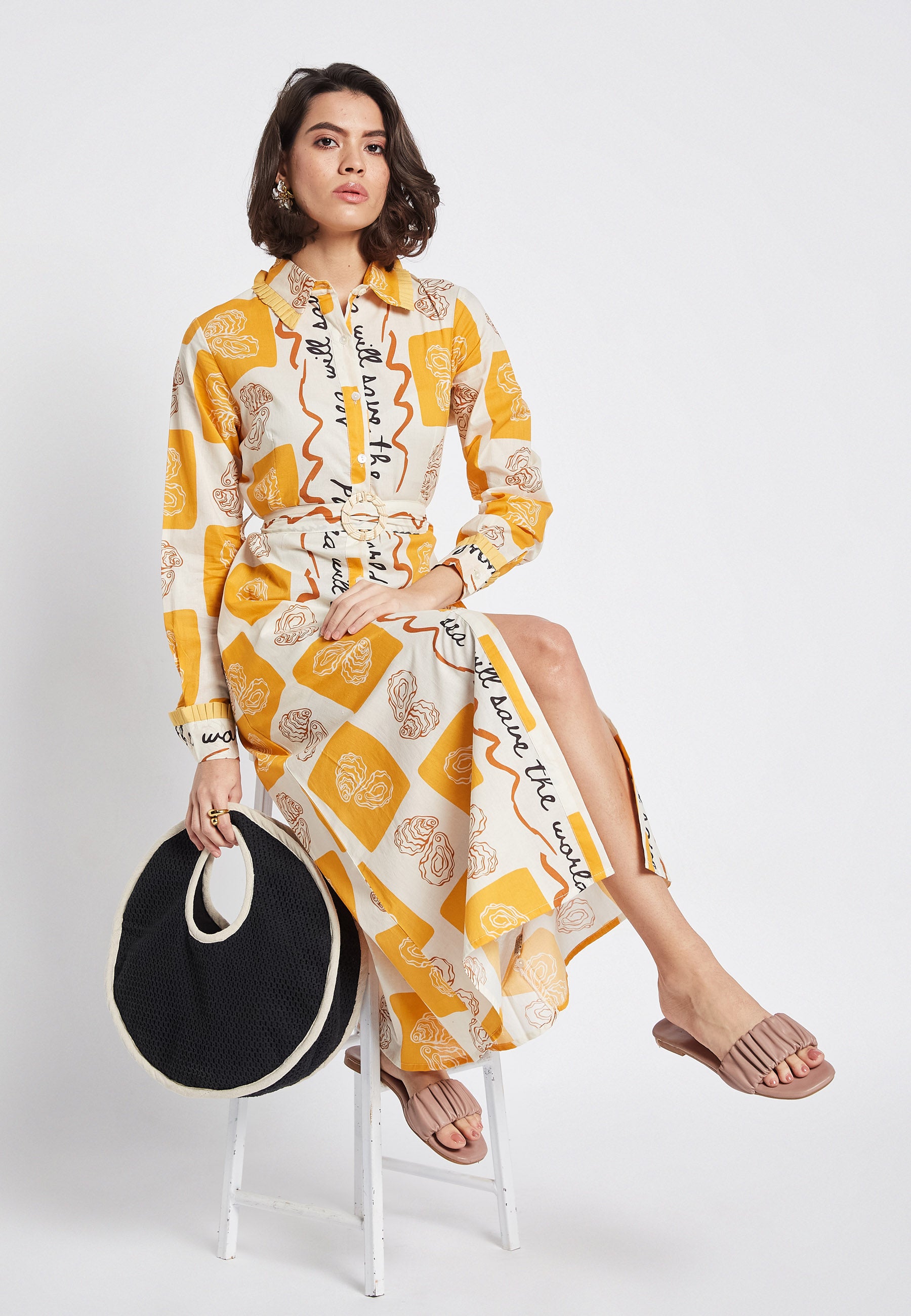 Vestido camisero Lyra Oyster