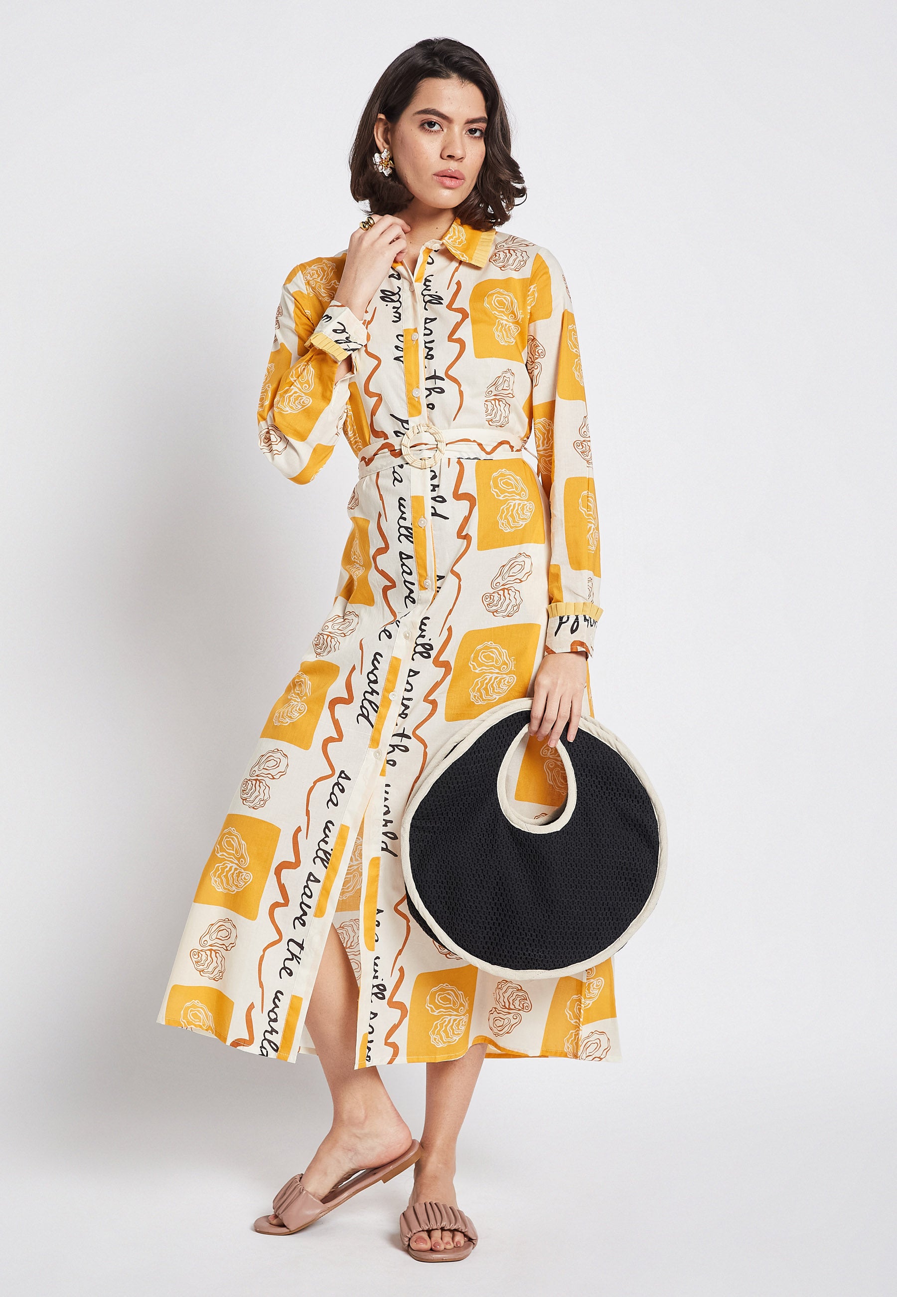 Vestido camisero Lyra Oyster