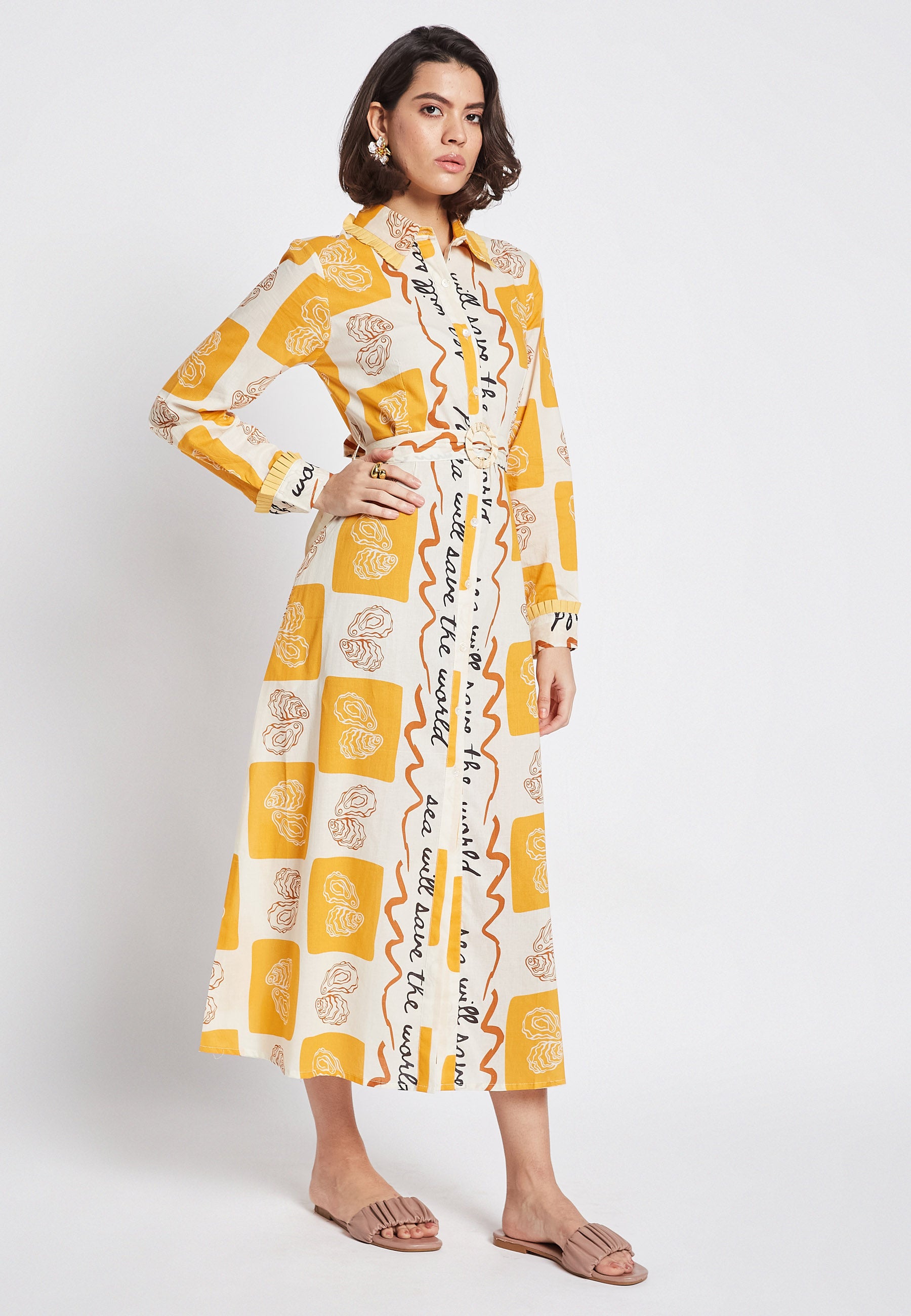 Vestido camisero Lyra Oyster