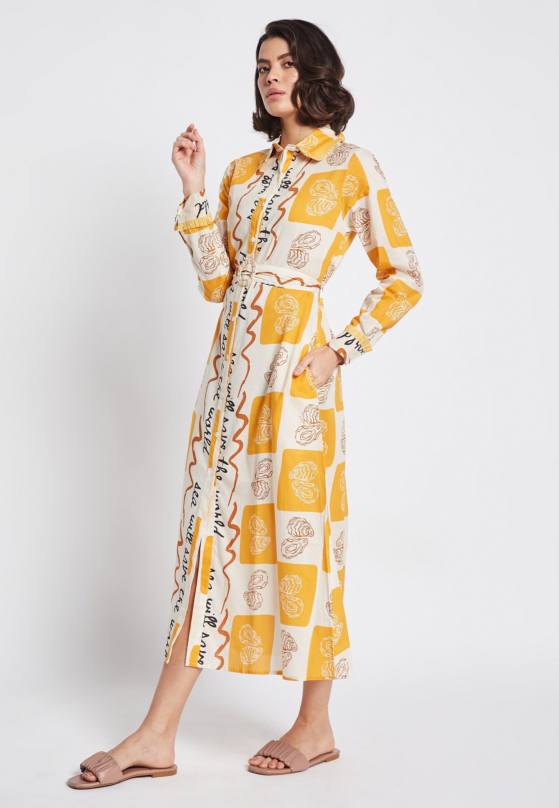 Vestido camisero Lyra Oyster