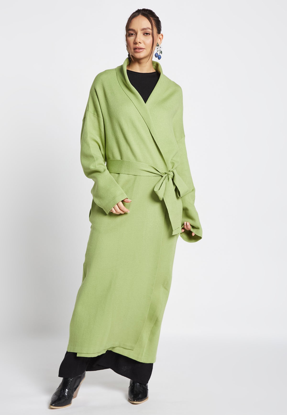 Yolanda Woll-Avocado-Cardigan