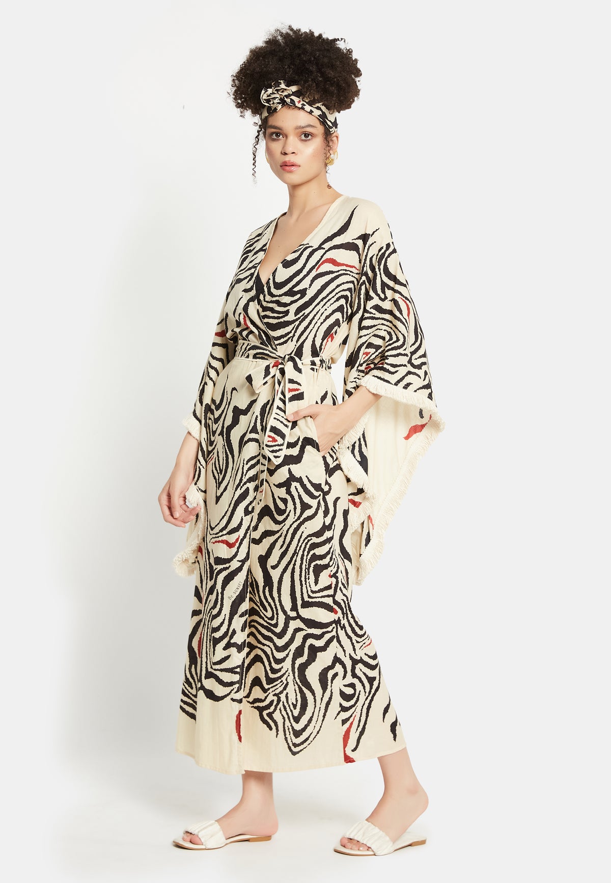 Bedekte paarse kimono