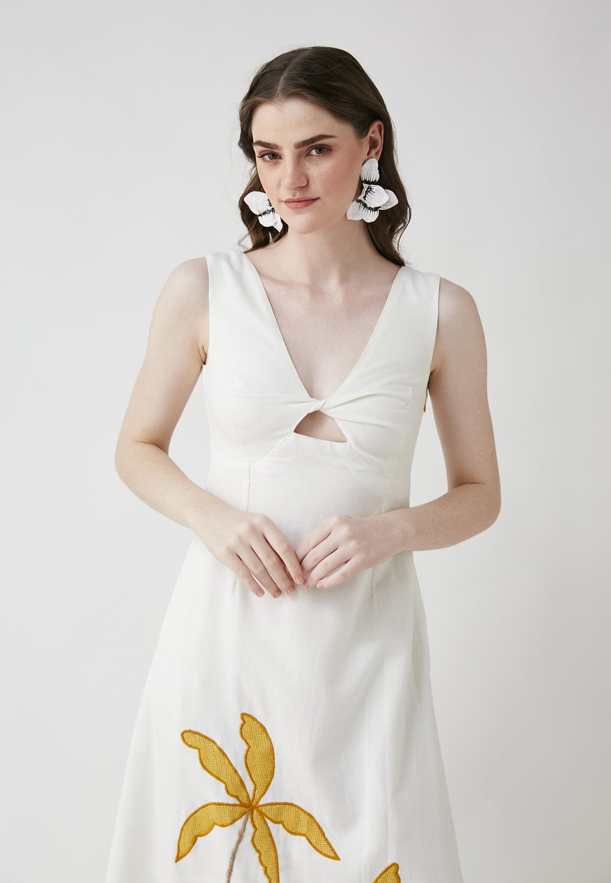 Covin White Long Dress