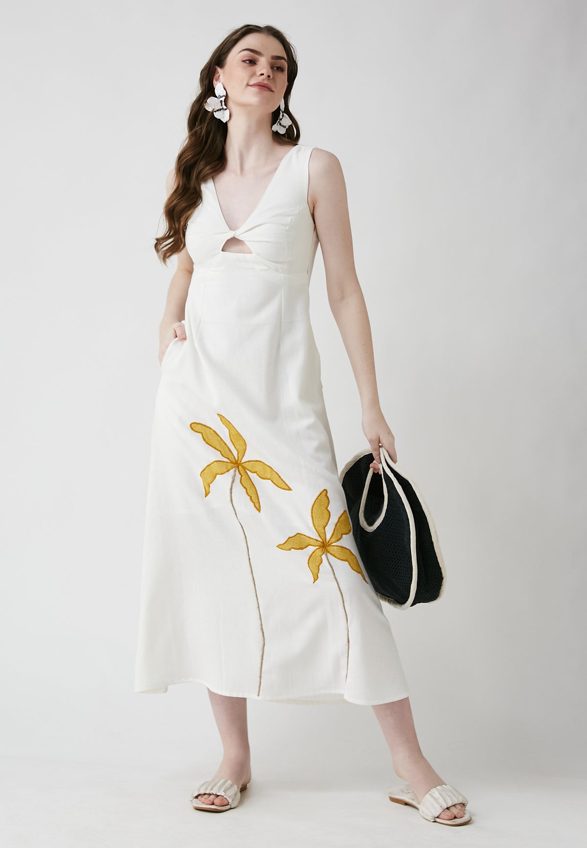 Covin White Long Dress