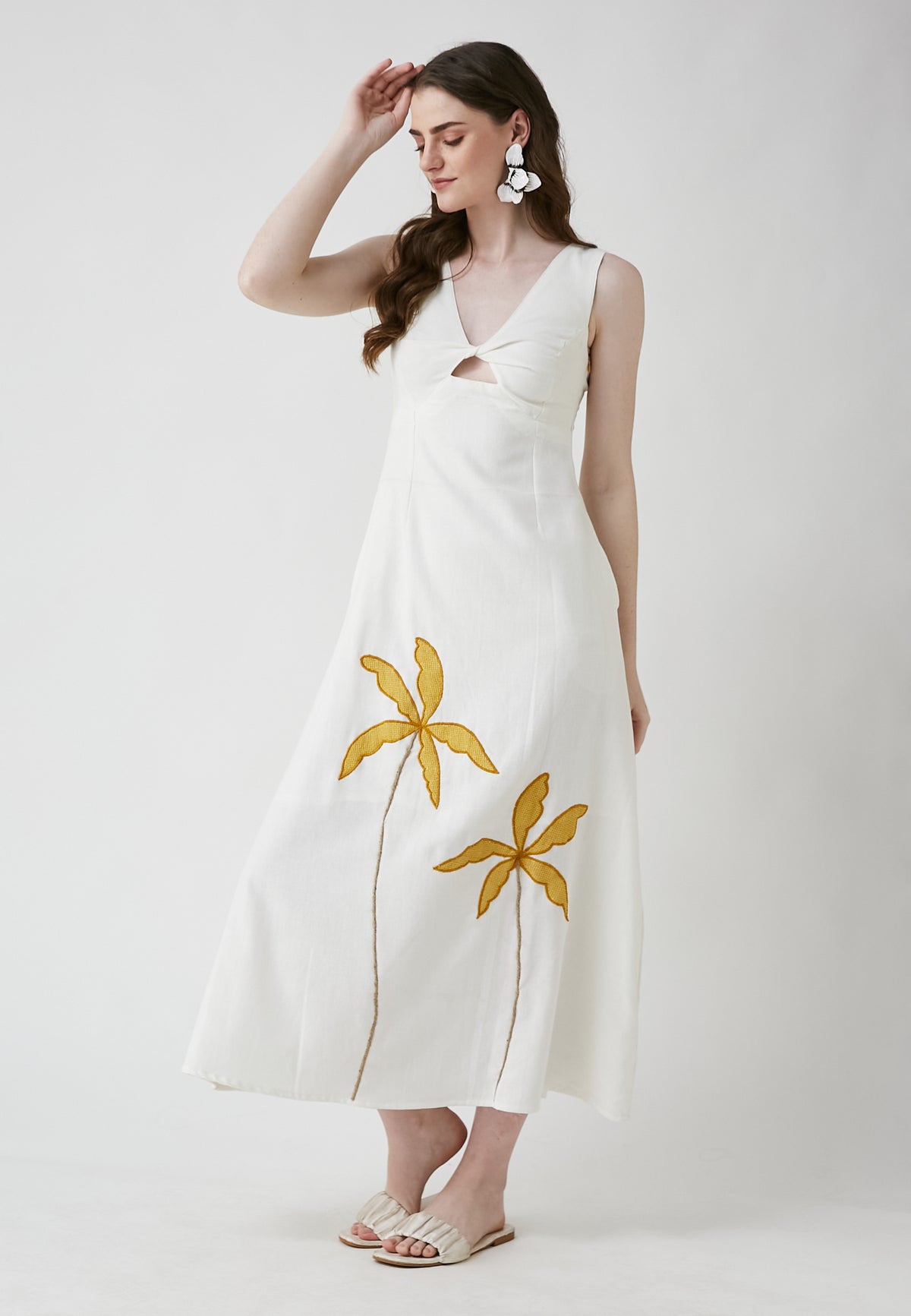 Covin White Long Dress