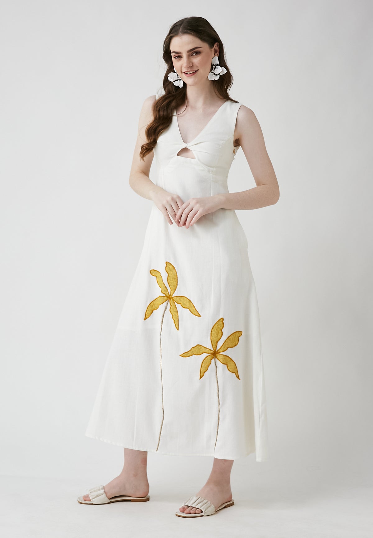 Covin White Long Dress