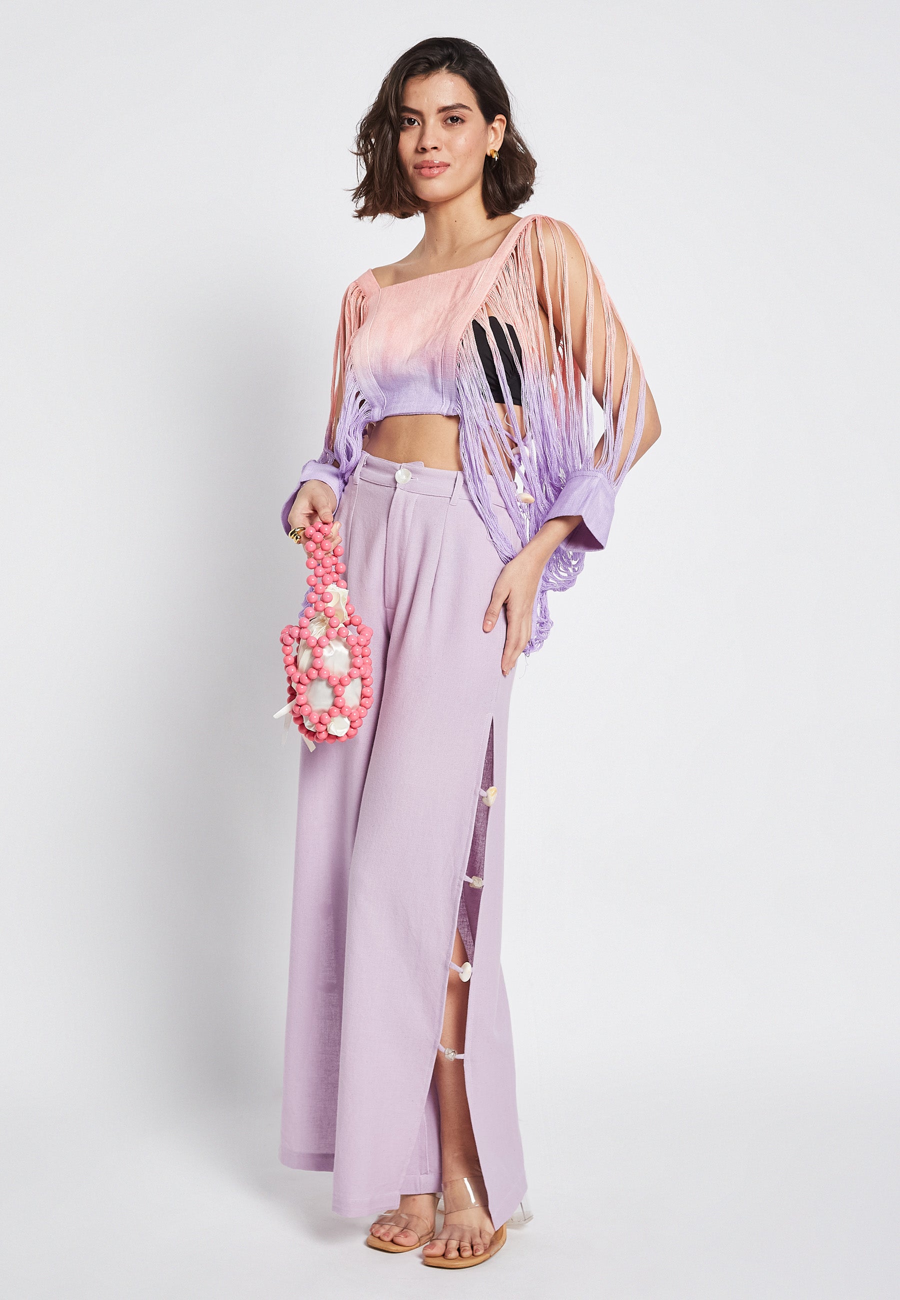 Parte superior de melocotón iluminada por el sol