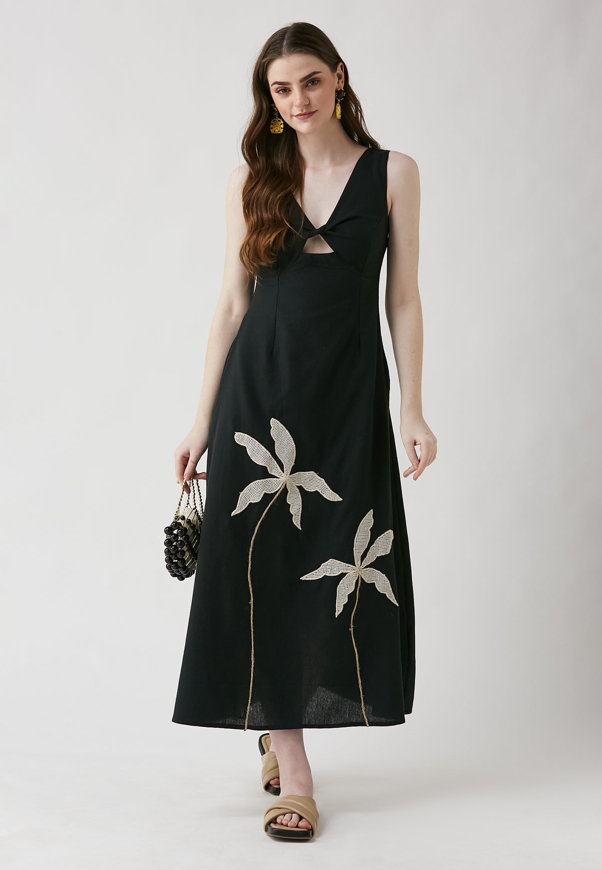 Covin Black Long Dress