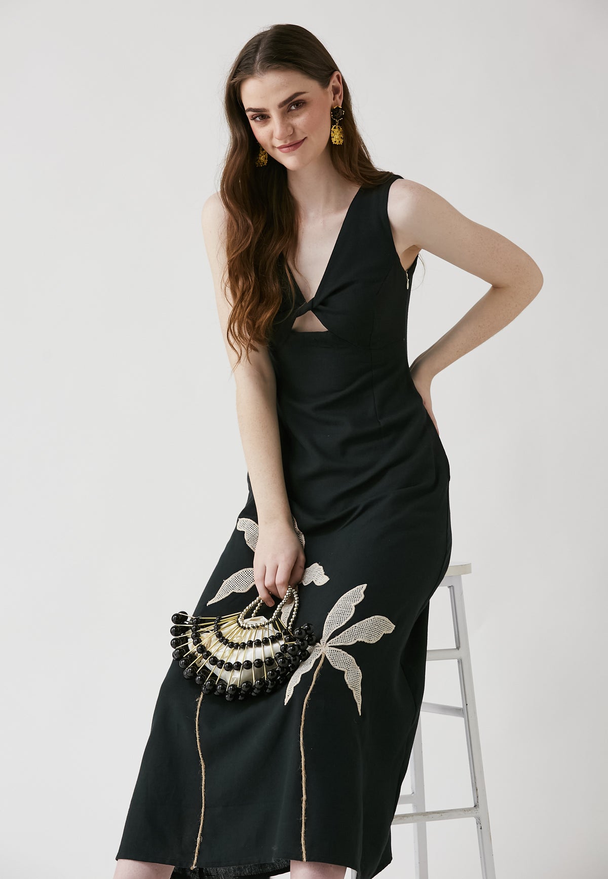 Covin Black Long Dress