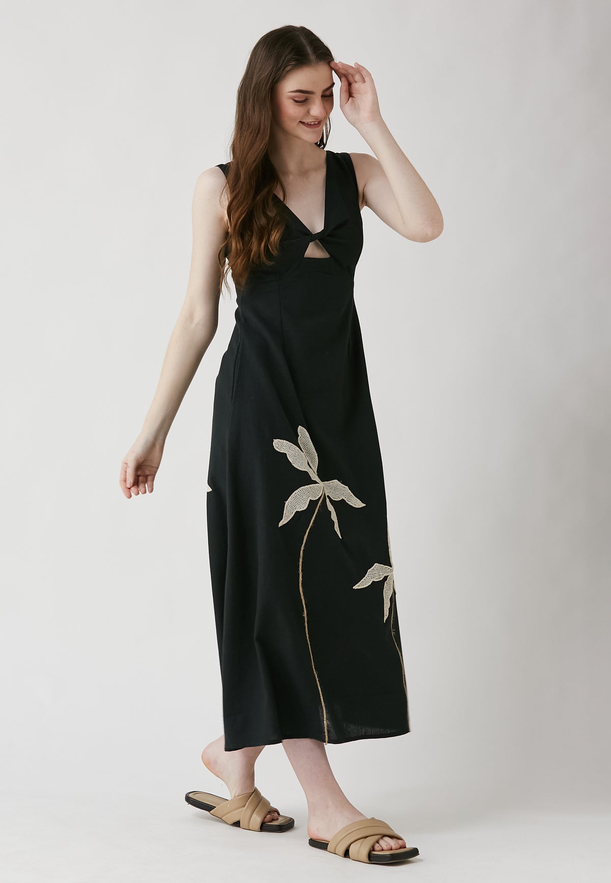 Covin Black Long Dress