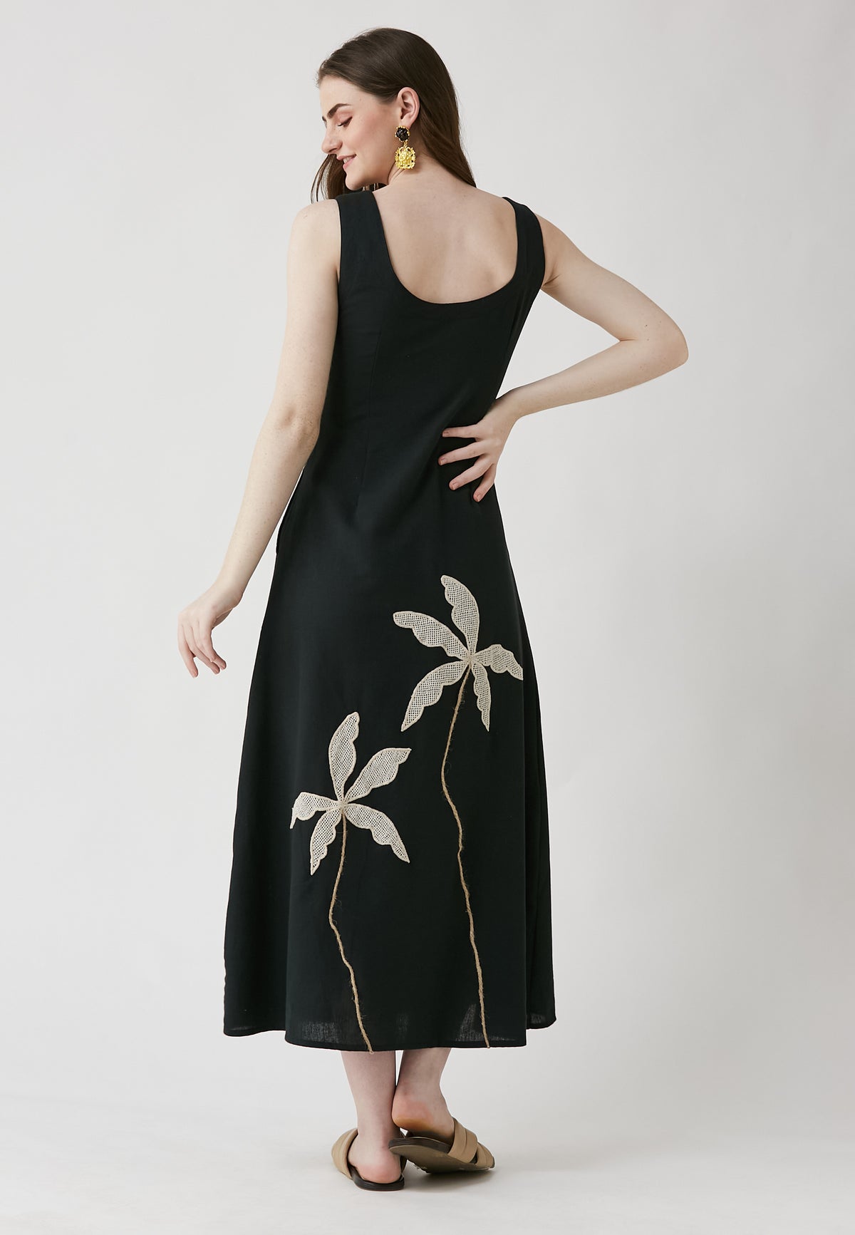 Covin Black Long Dress