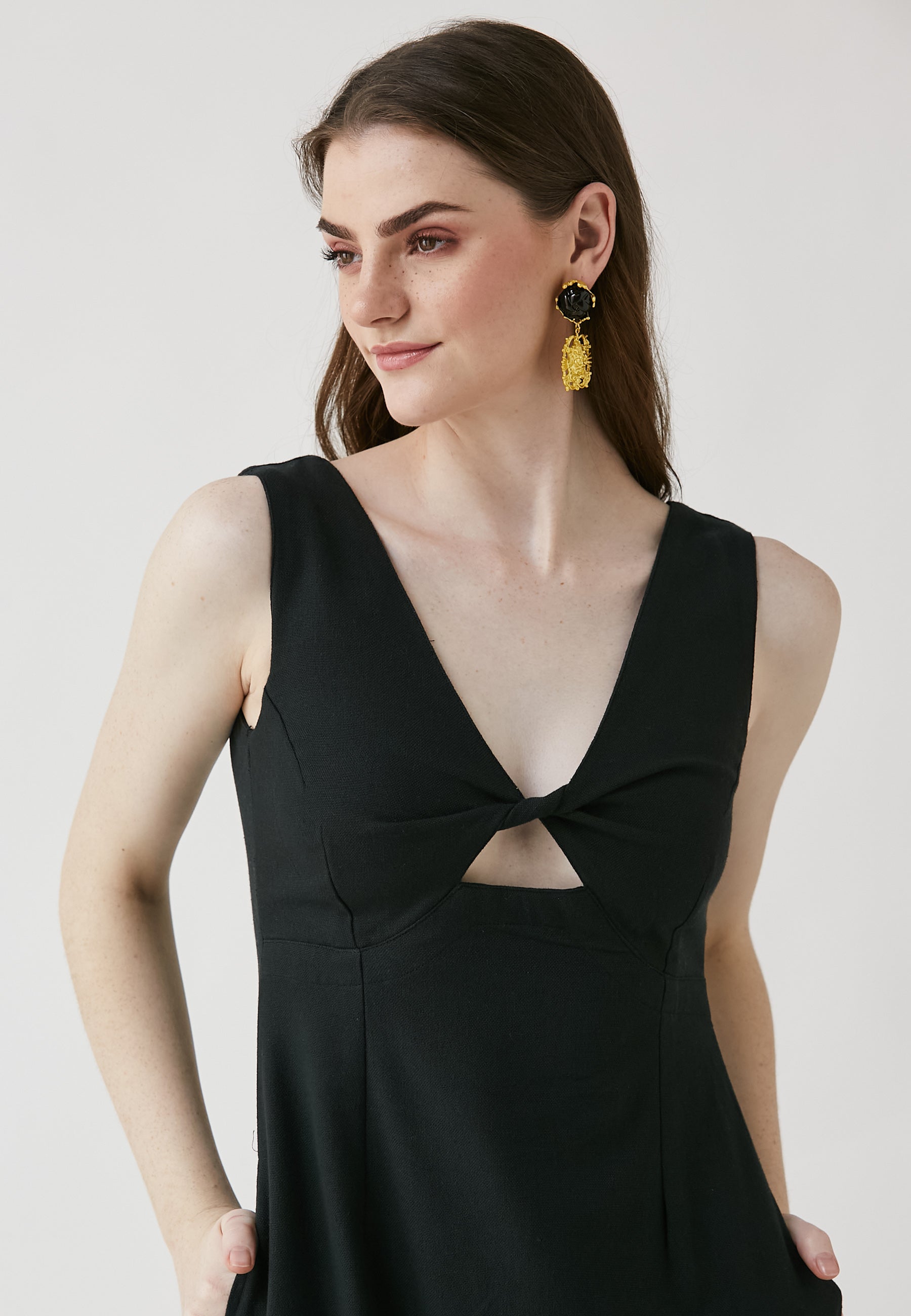 Vestido largo negro Covin