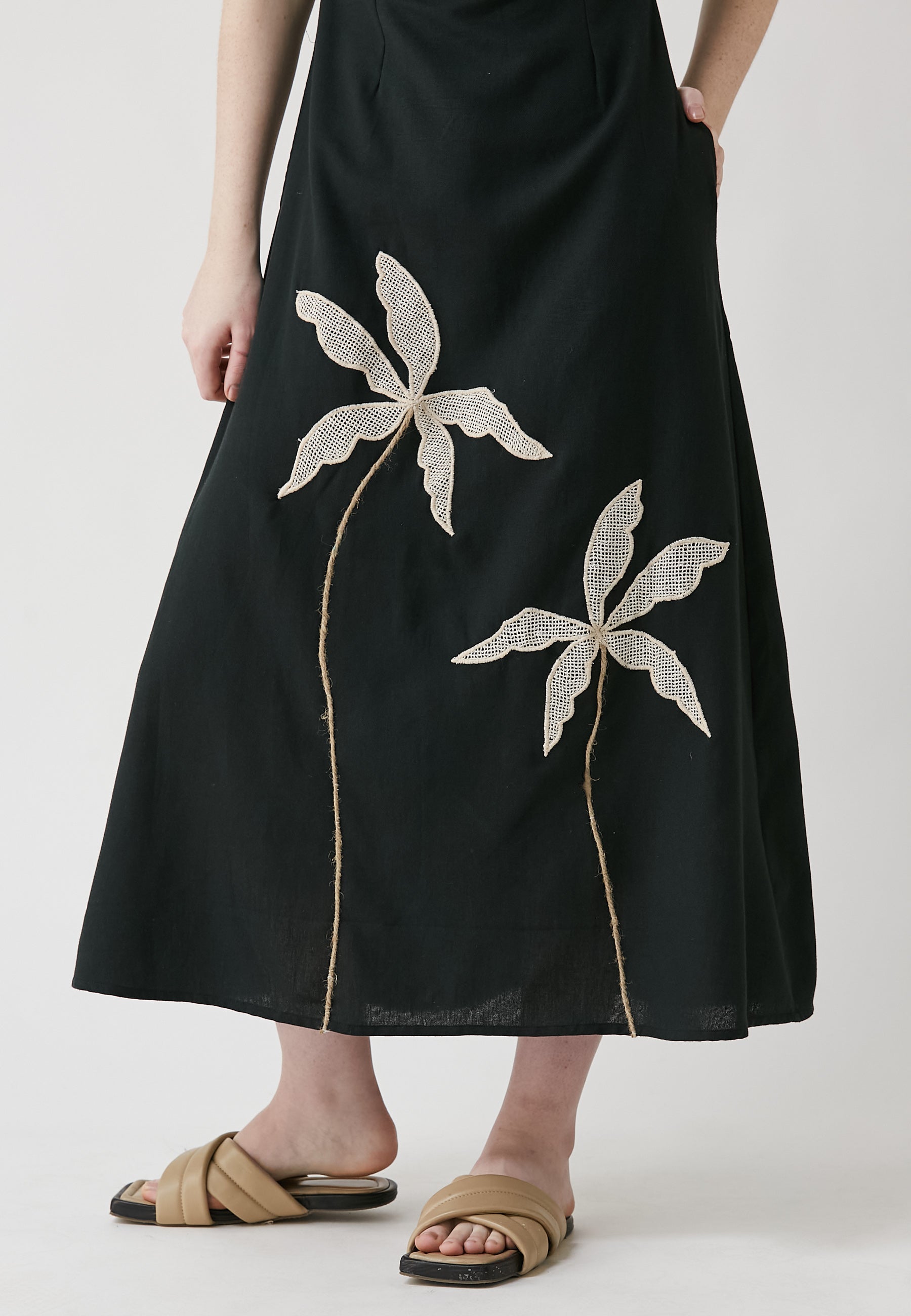 Vestido largo negro Covin