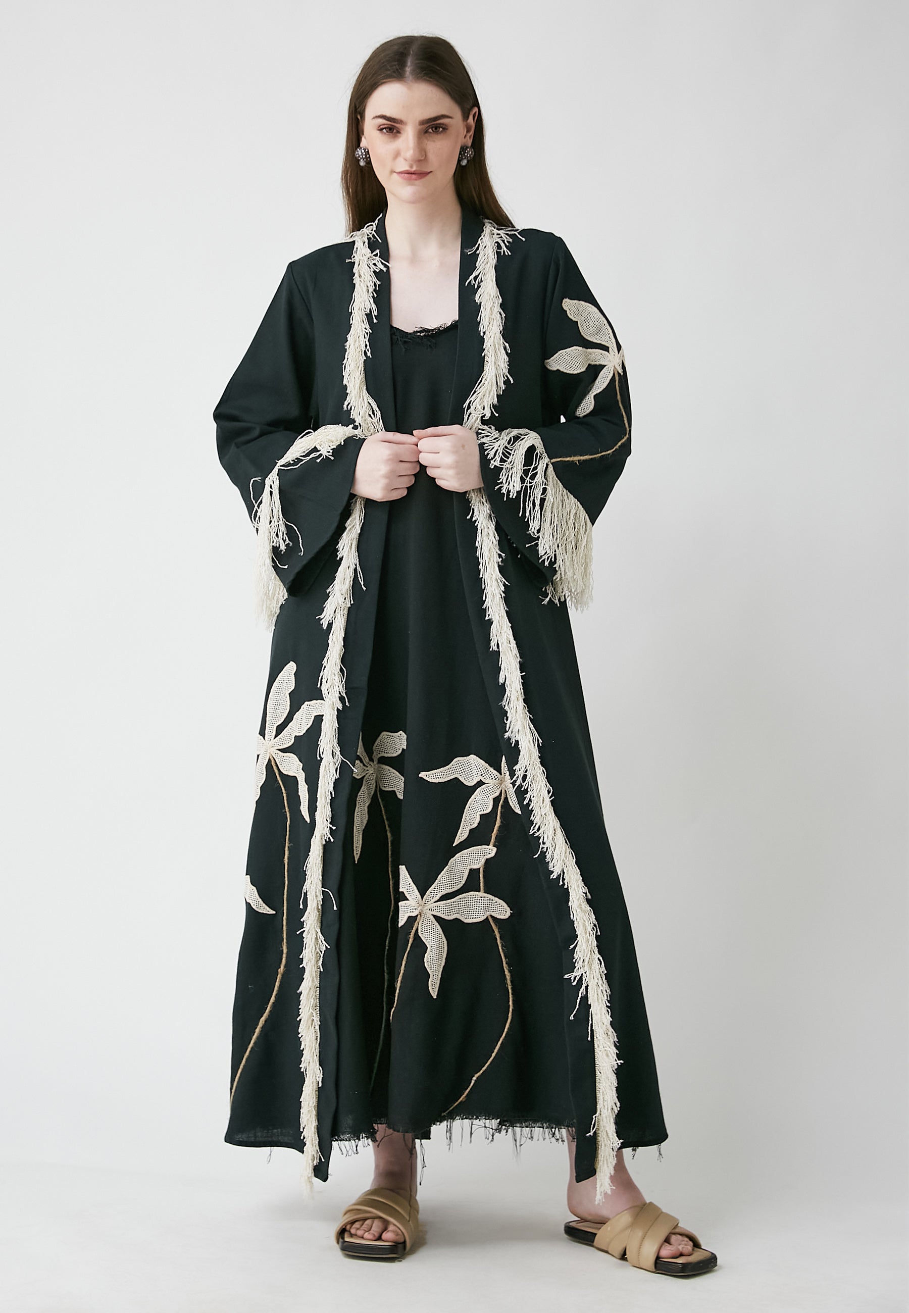 Kimono negro largo Horizon