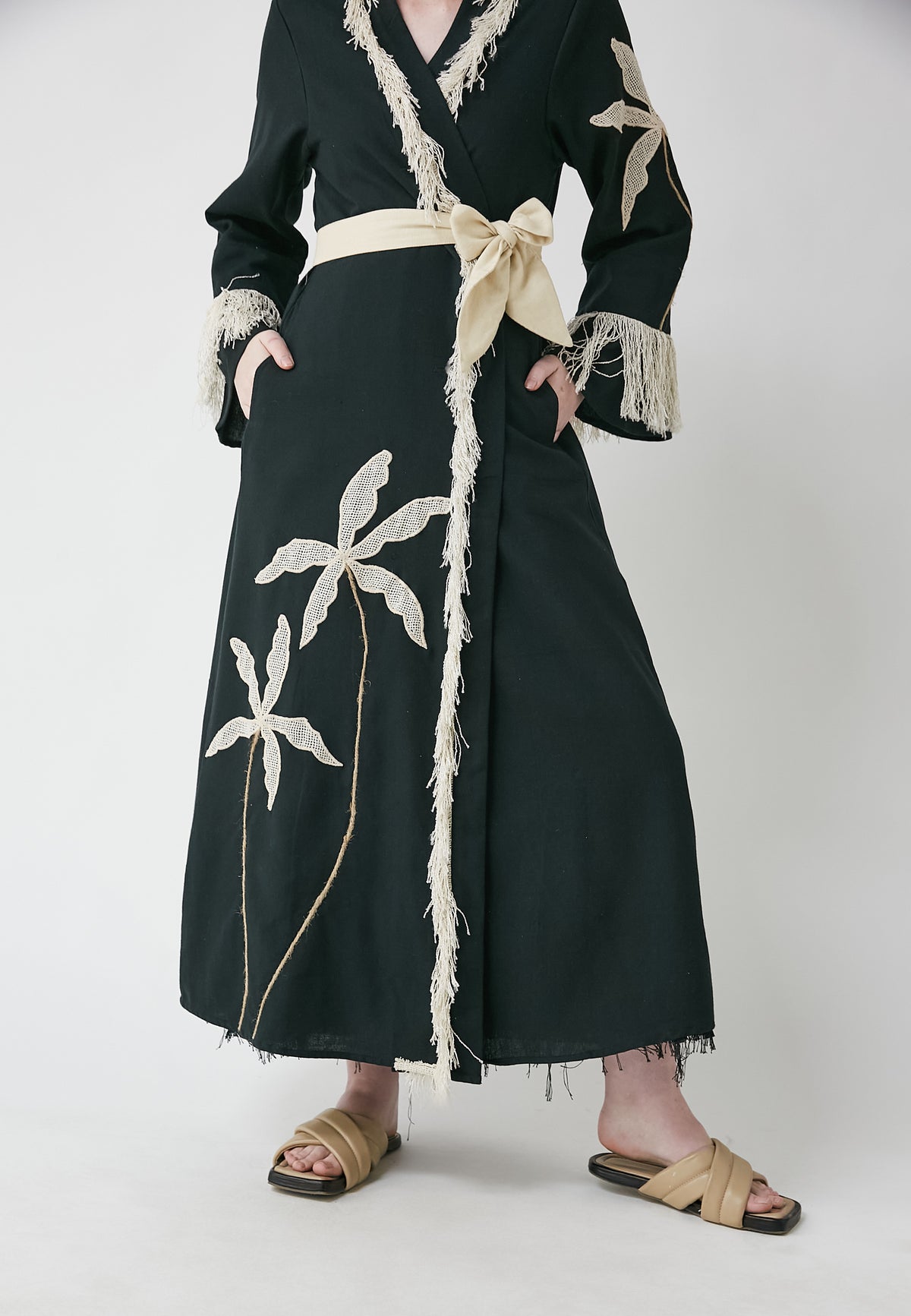 Horizon Long Black Kimono