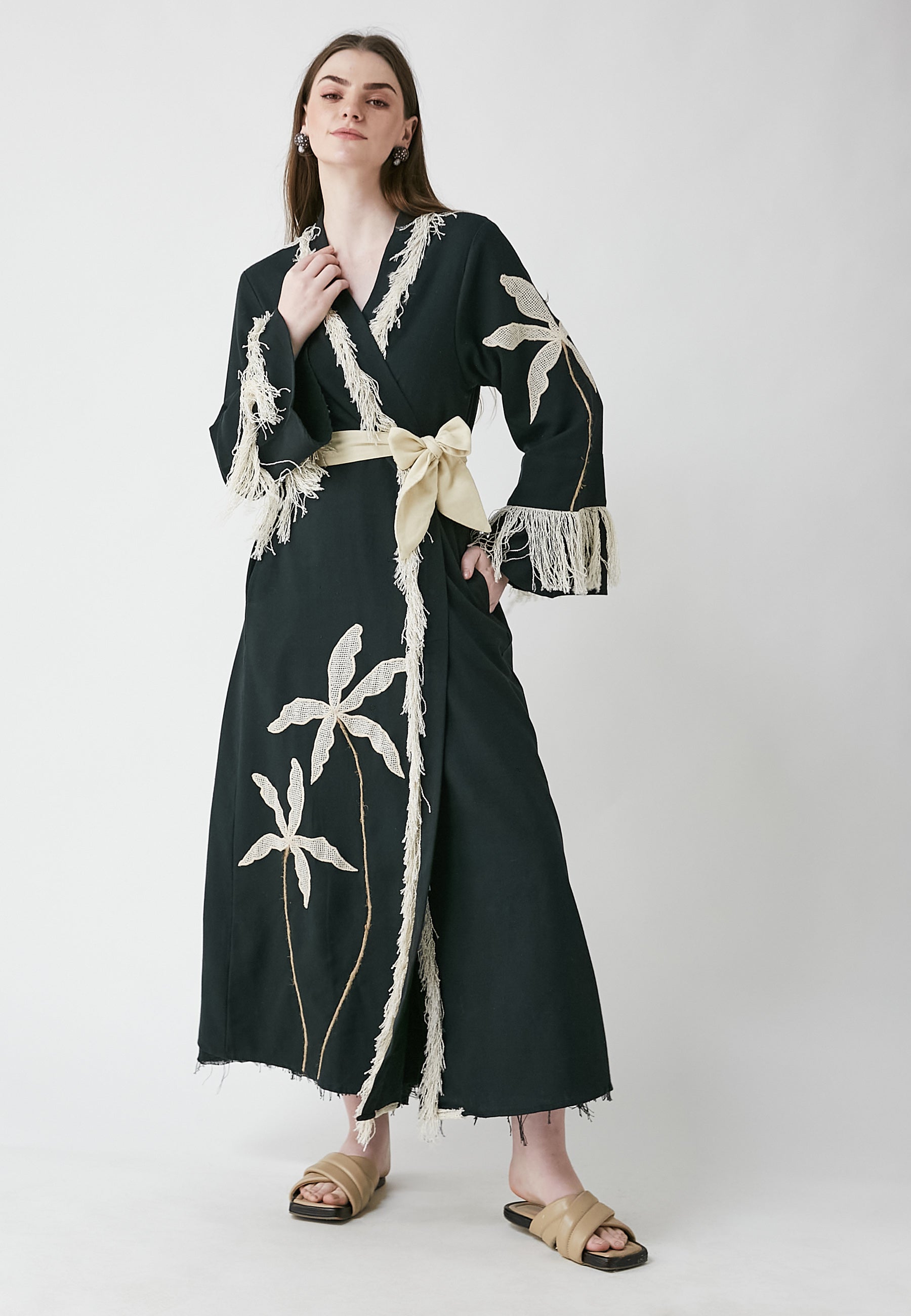 Kimono negro largo Horizon