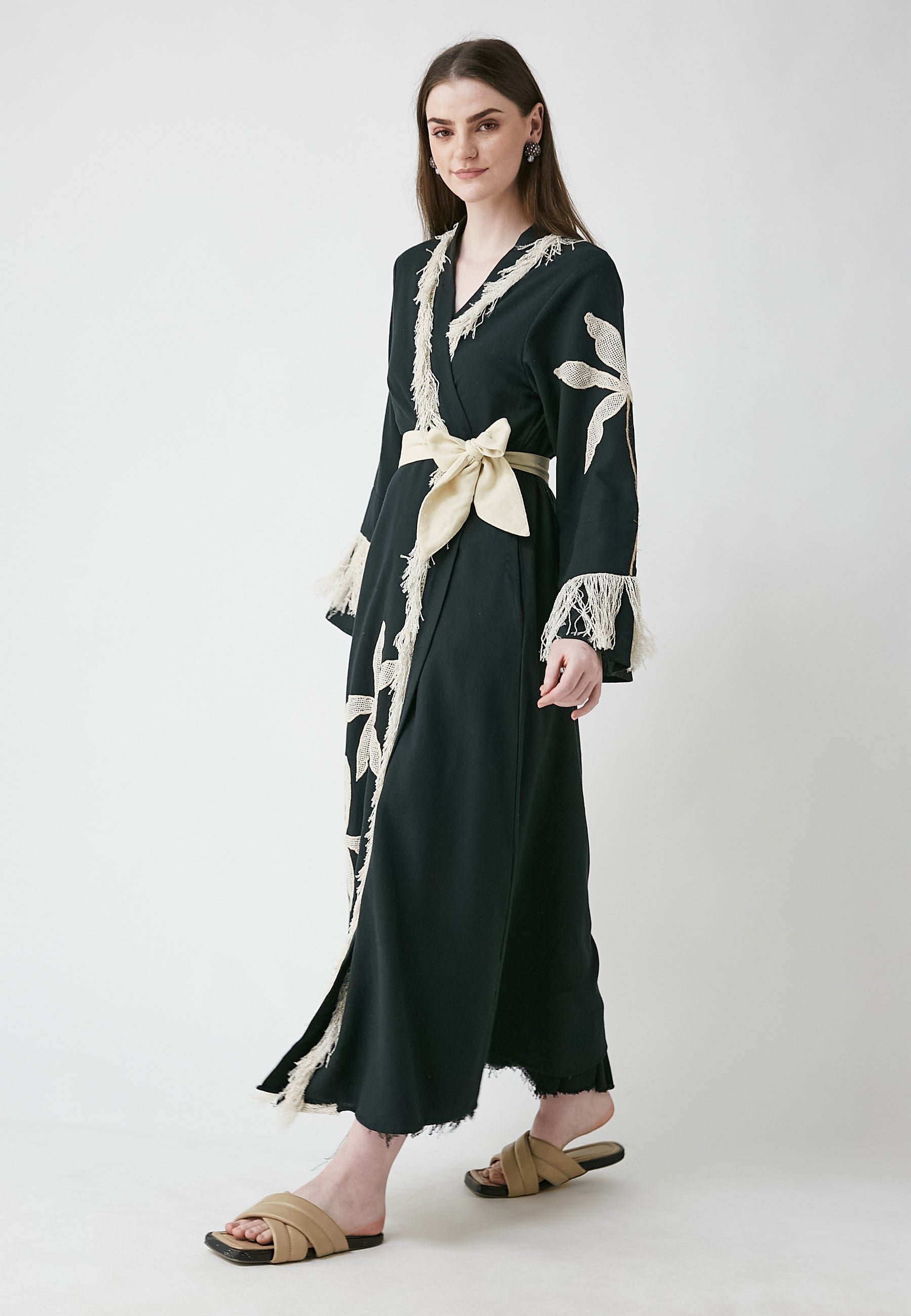 Kimono negro largo Horizon