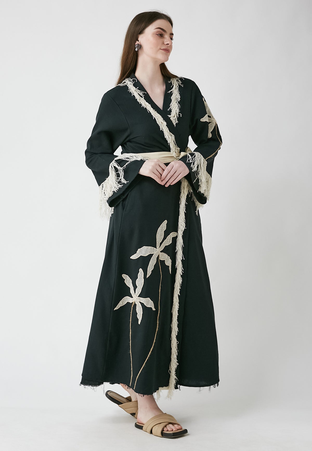 Horizon Long Black Kimono