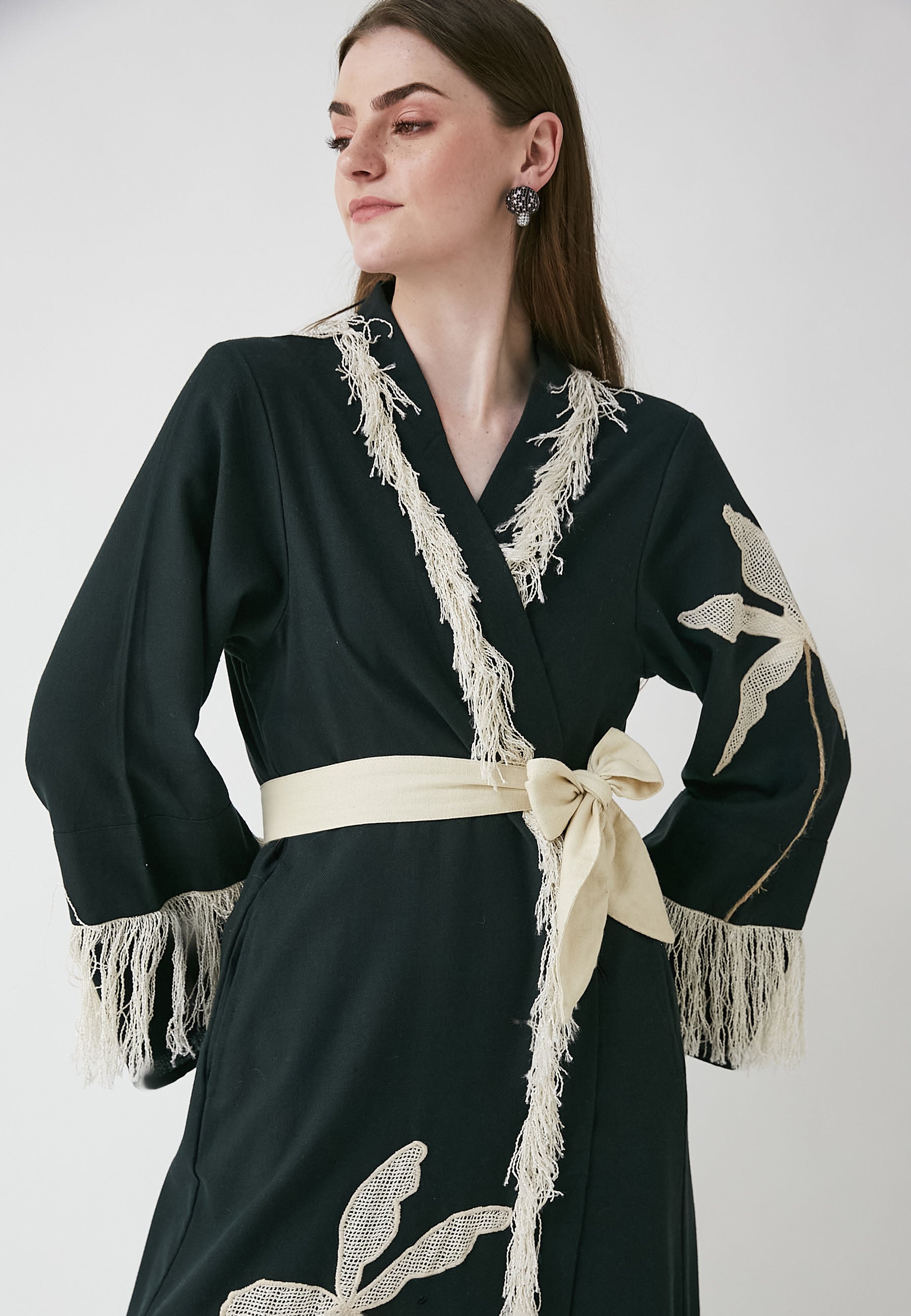 Kimono negro largo Horizon