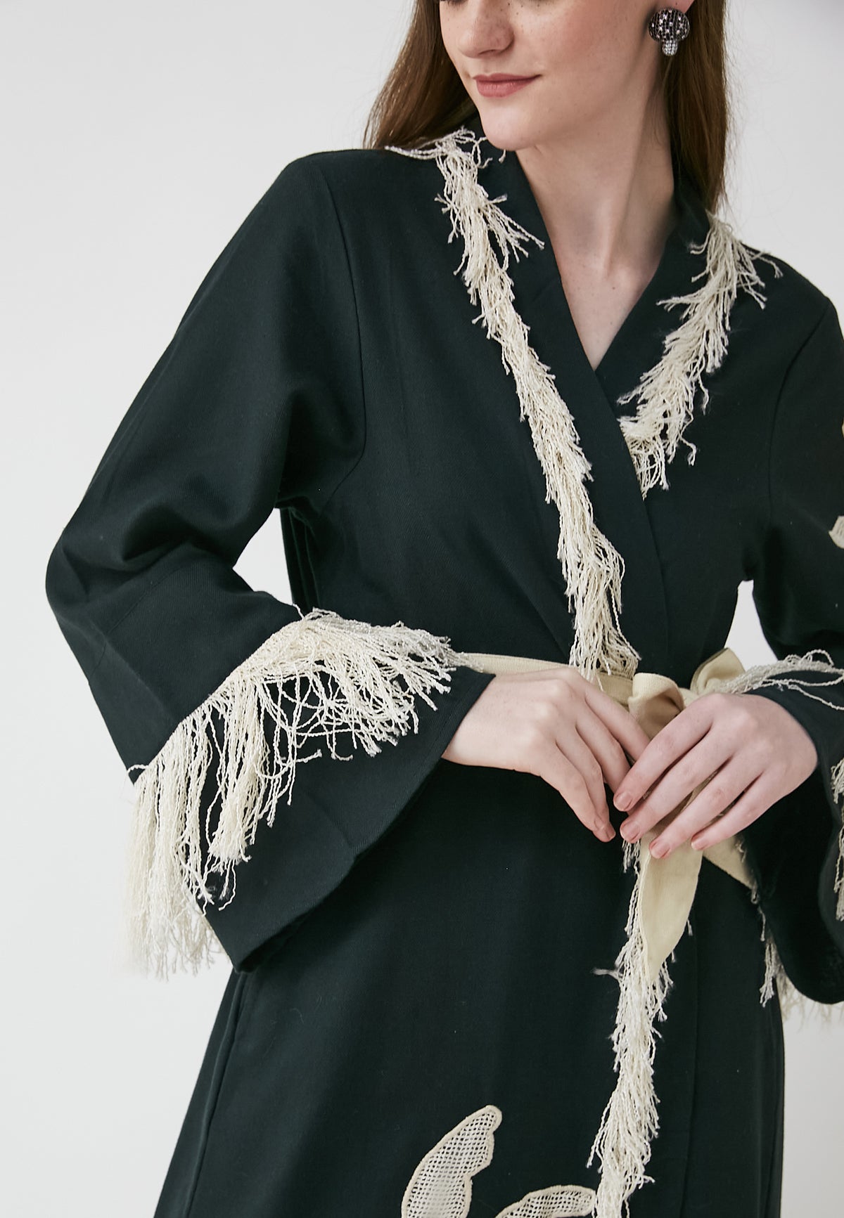 Horizon Long Black Kimono